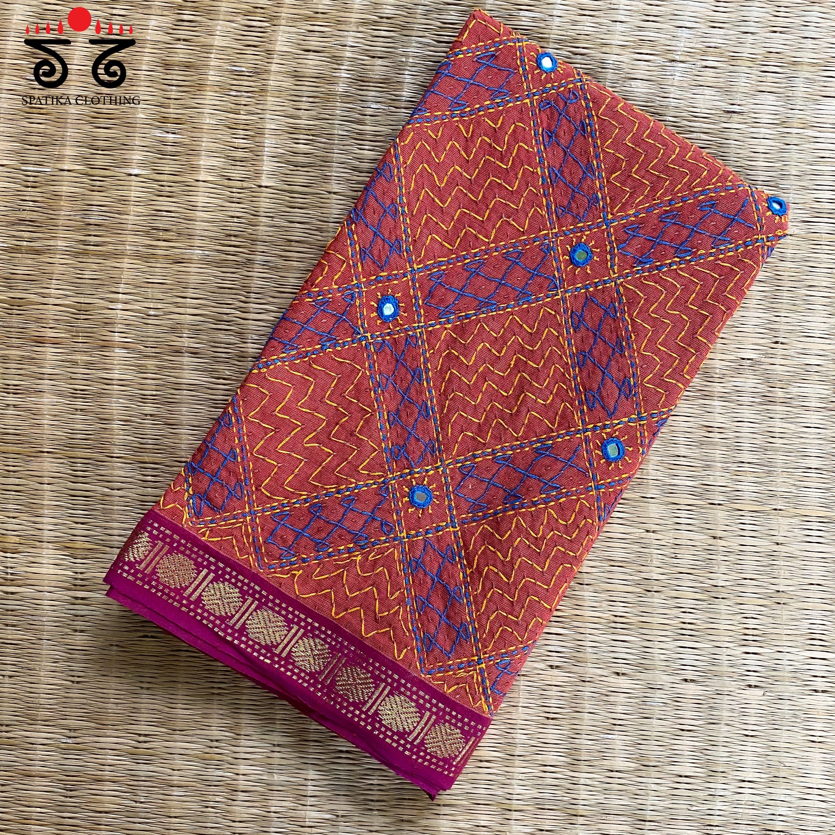 Banjara Hand - Embroidered Blouse Fabric