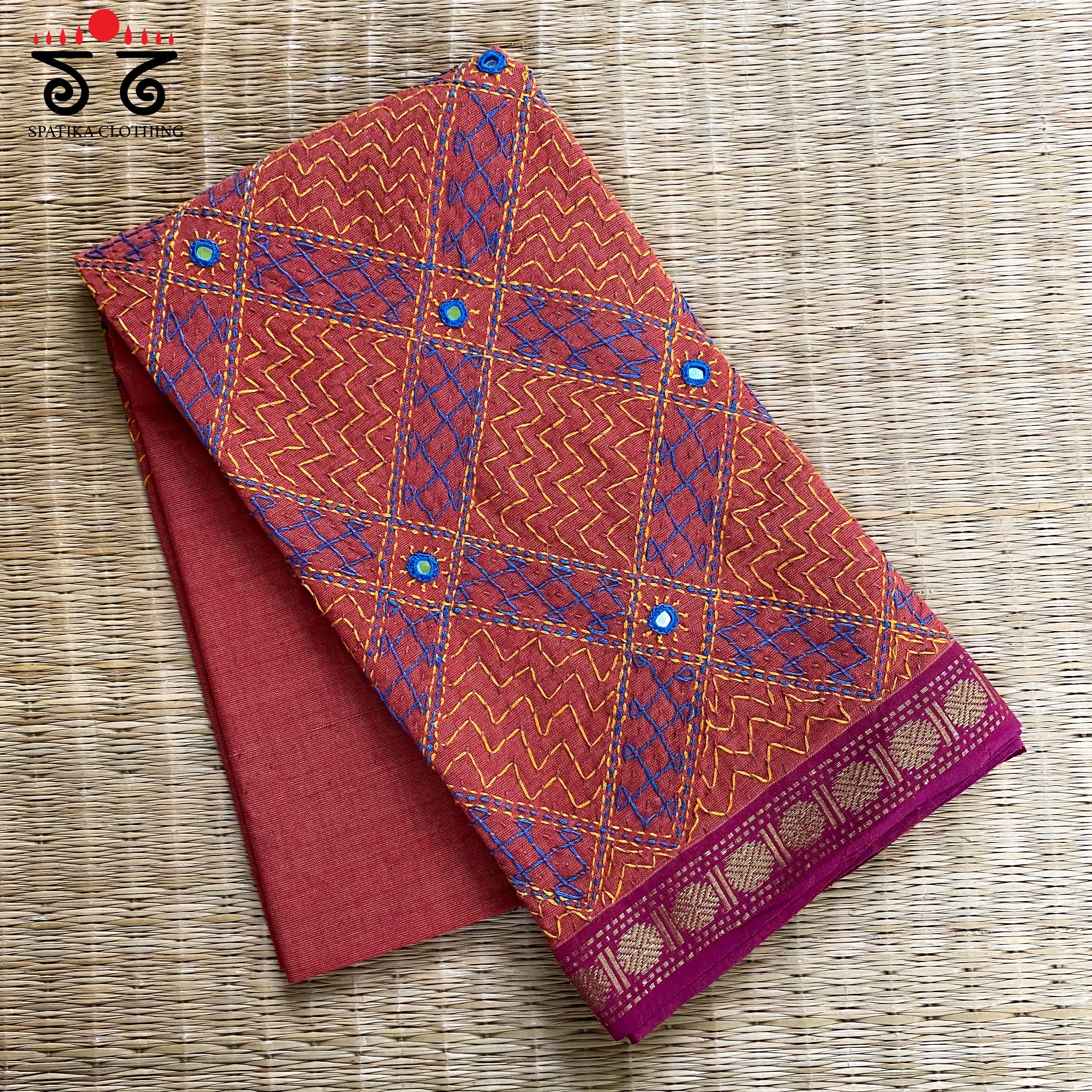 Banjara Hand - Embroidered Blouse Fabric