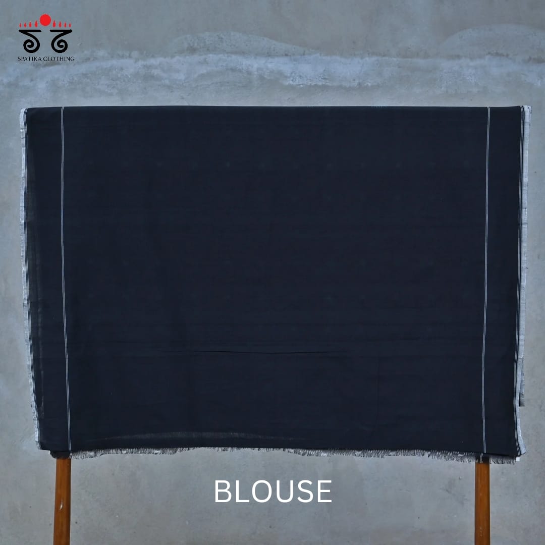 Telia Double Ikat Handwoven Cotton Saree