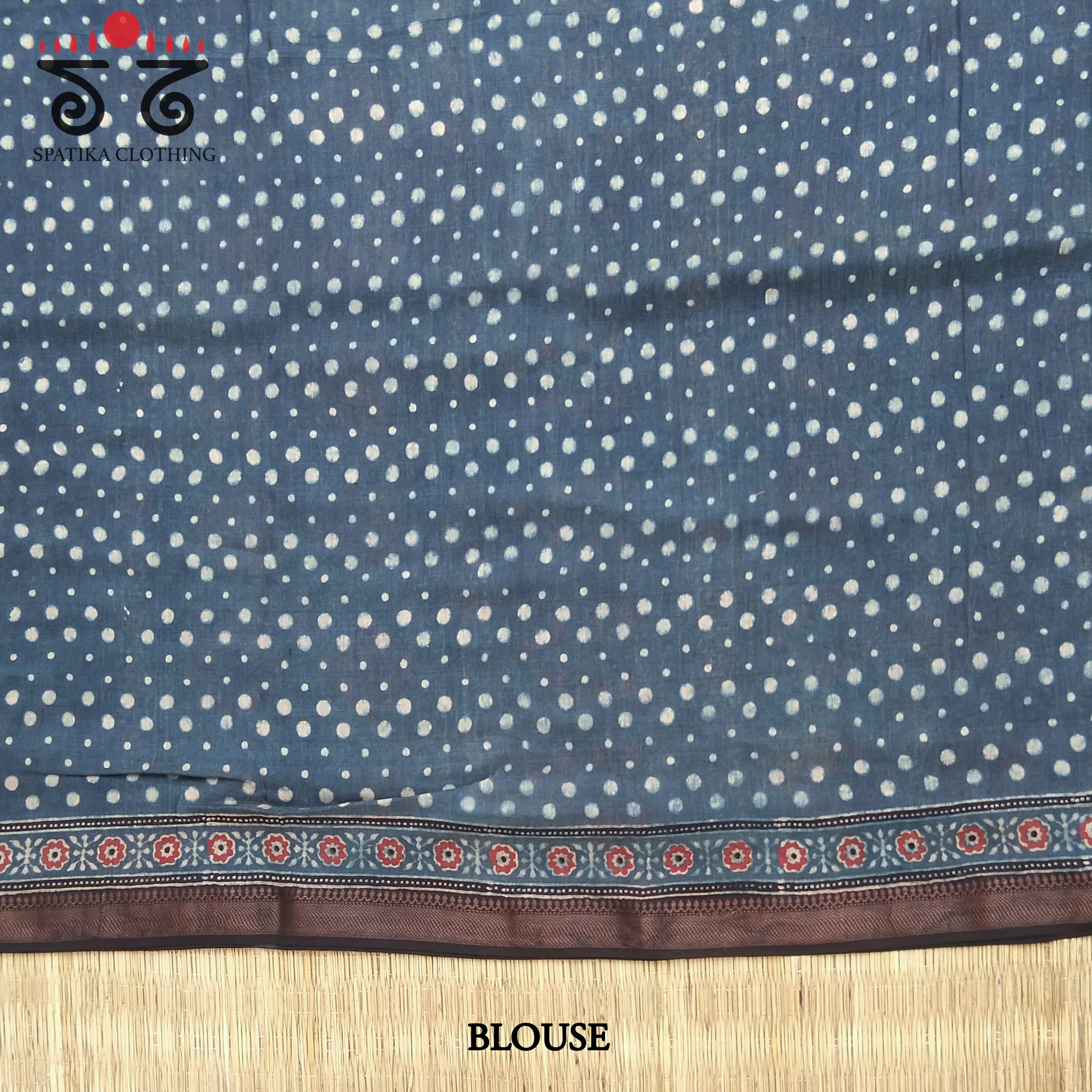 Ajrak Handblock Print on Silk Cotton Saree