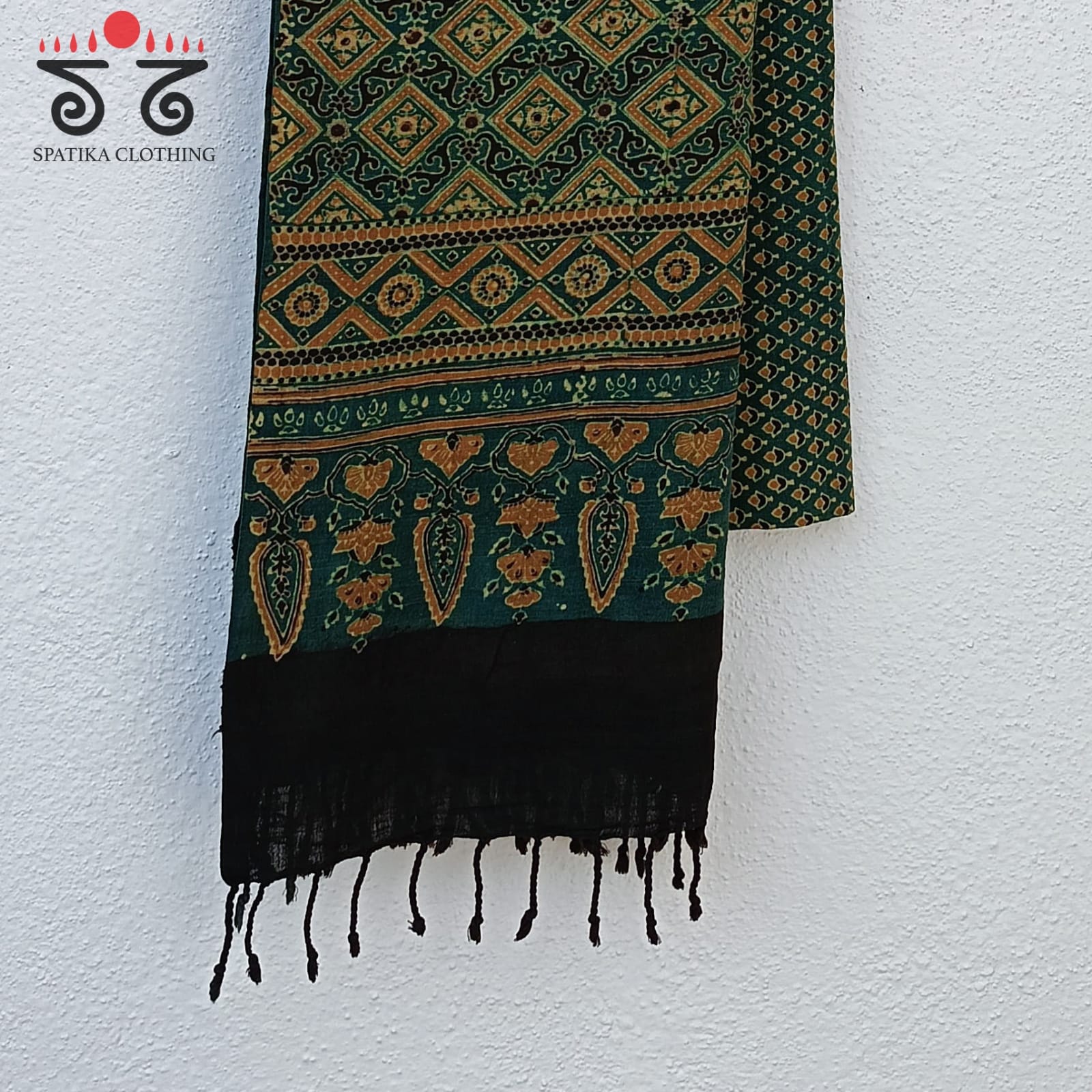 Ajrakh on Handspun Cotton Dupatta