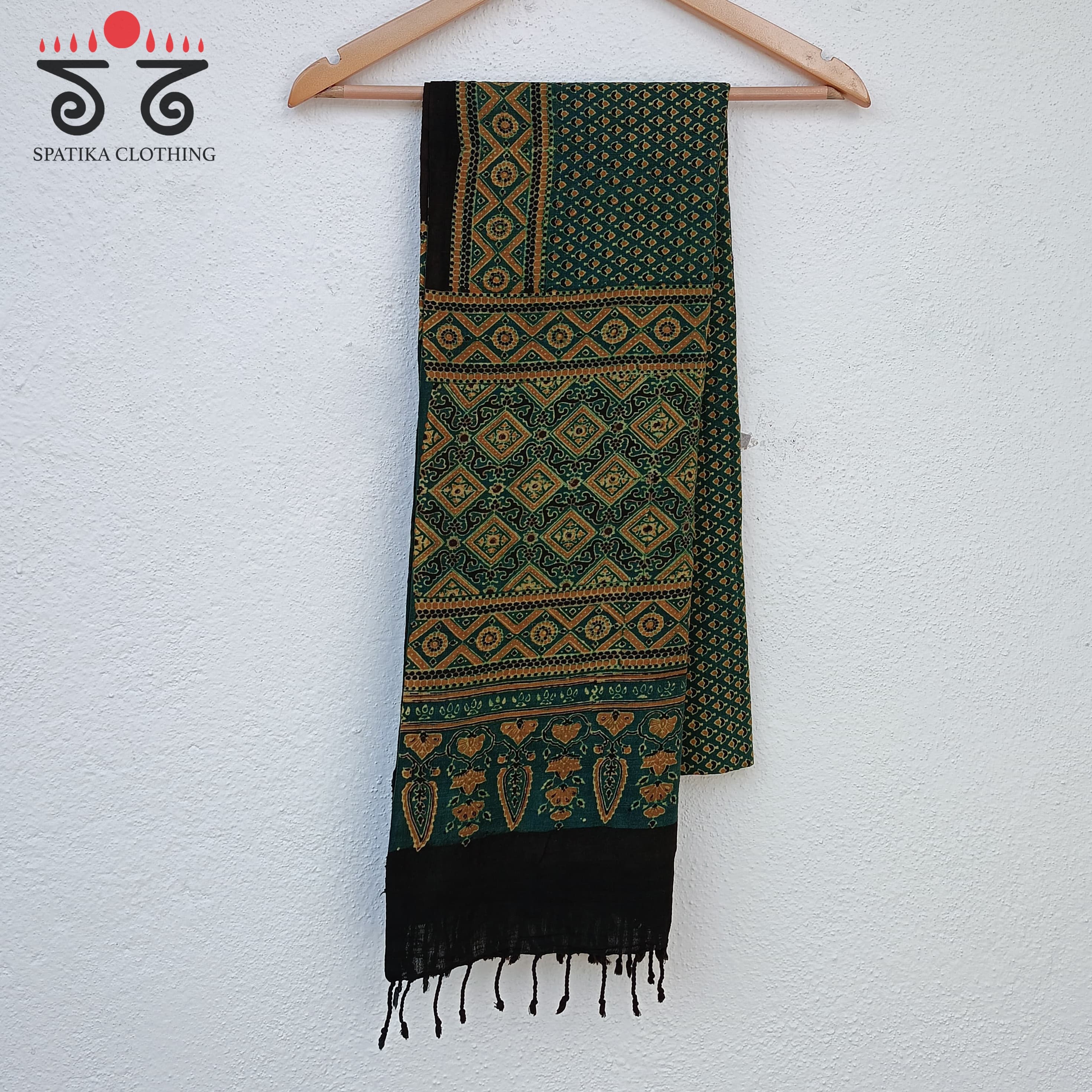 Ajrakh on Handspun Cotton Dupatta