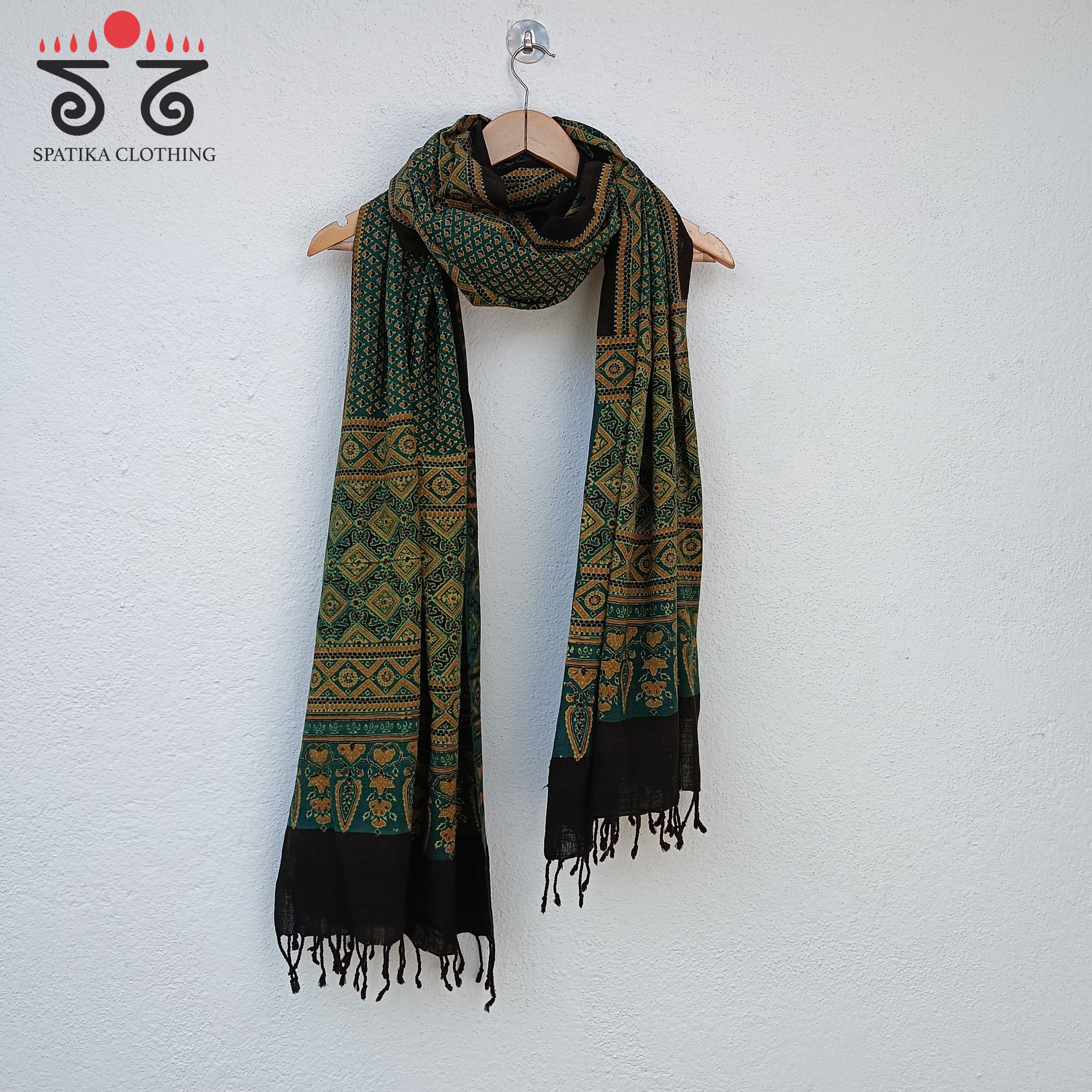 Ajrakh on Handspun Cotton Dupatta