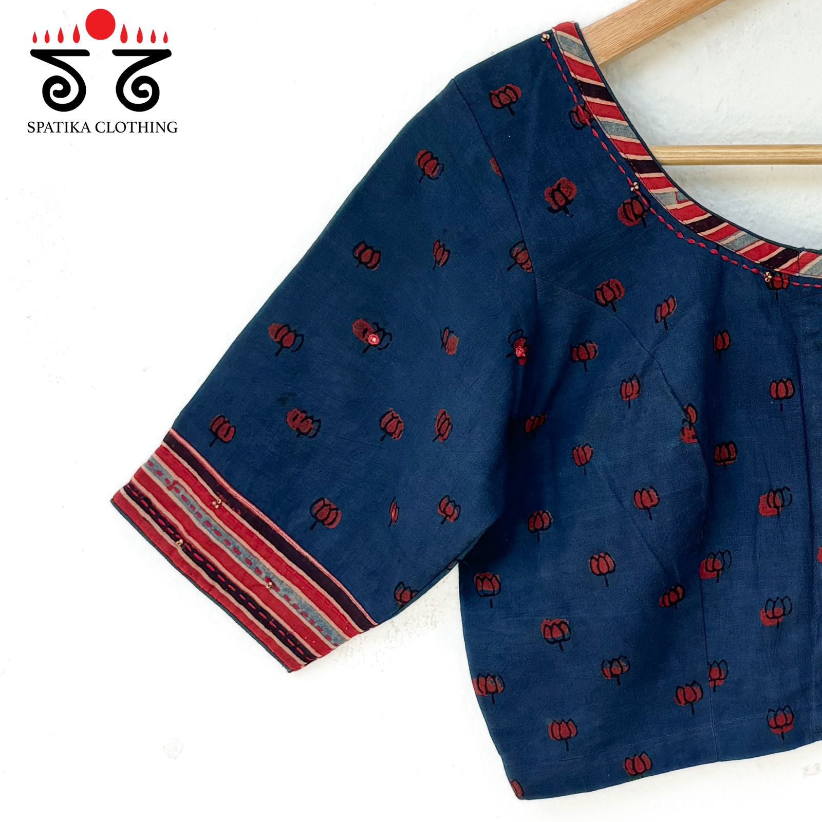 The Lotus Ajrakh Blouse