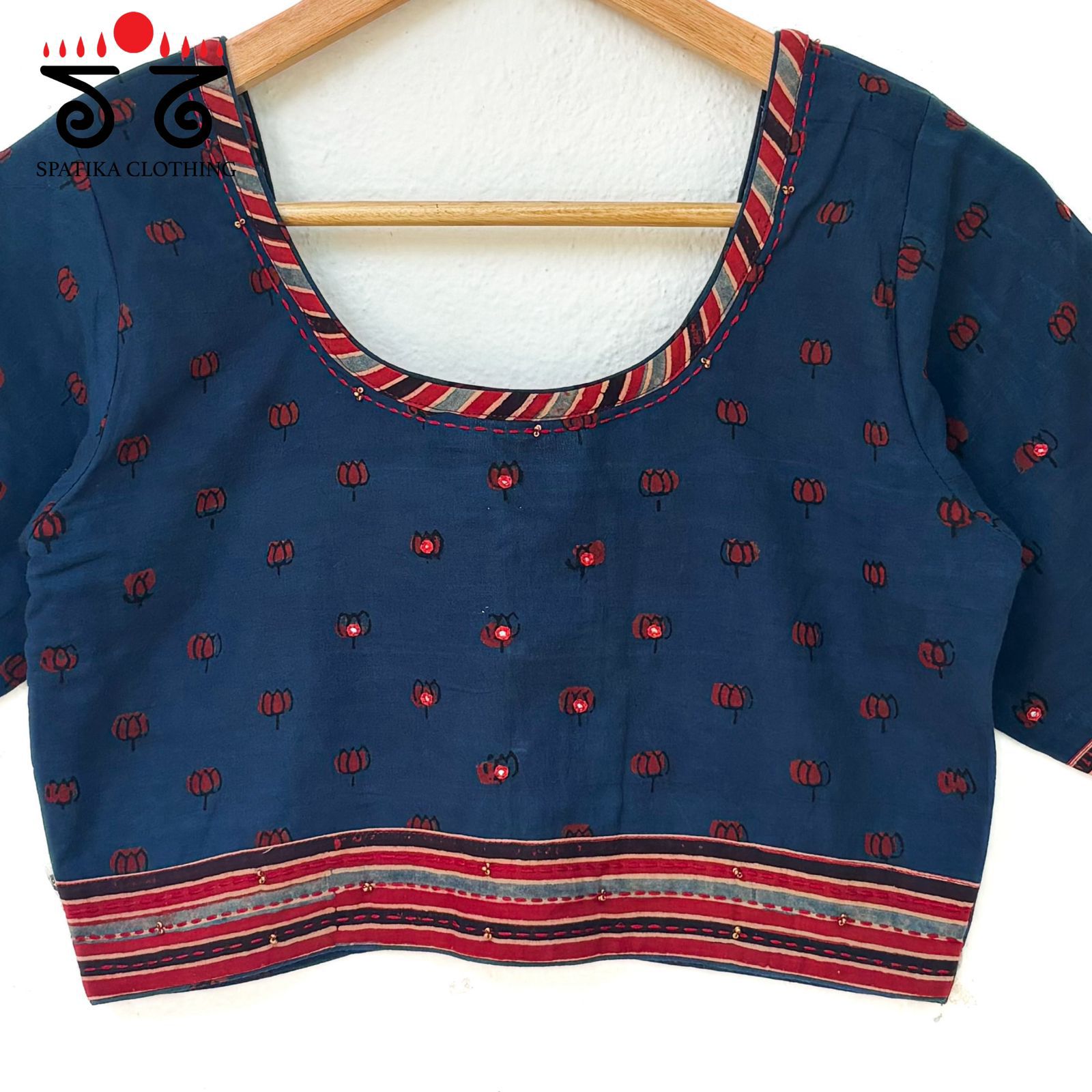 The Lotus Ajrakh Blouse