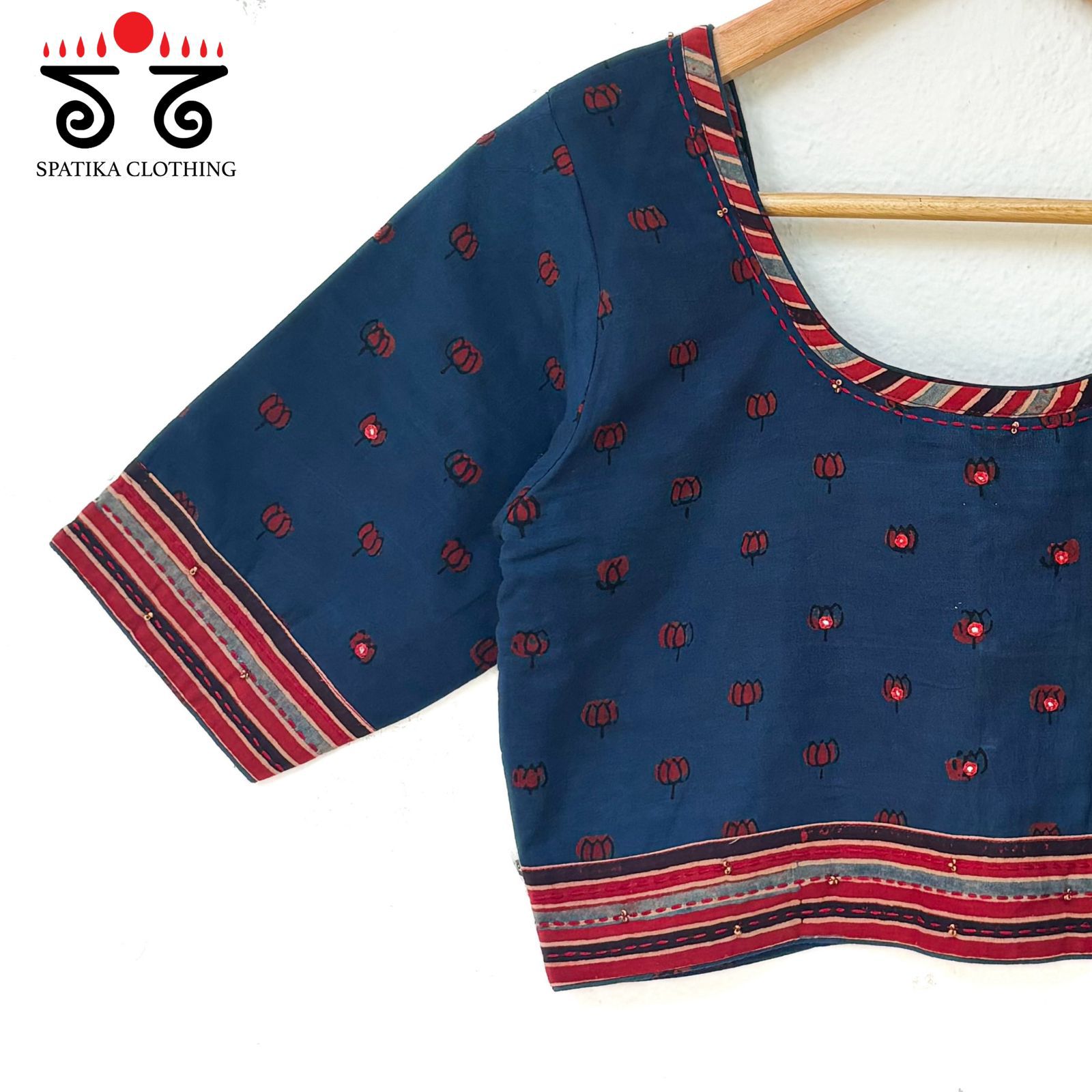 The Lotus Ajrakh Blouse