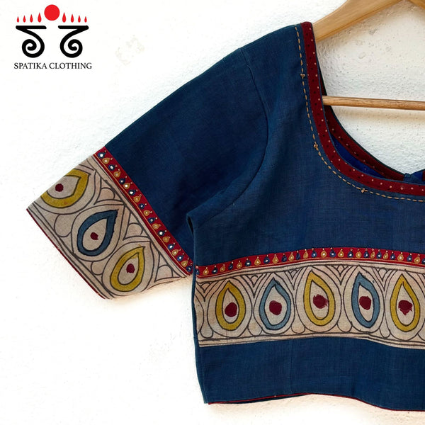 Boondh Pen Kalamkari - Hand Embroidered Blouse