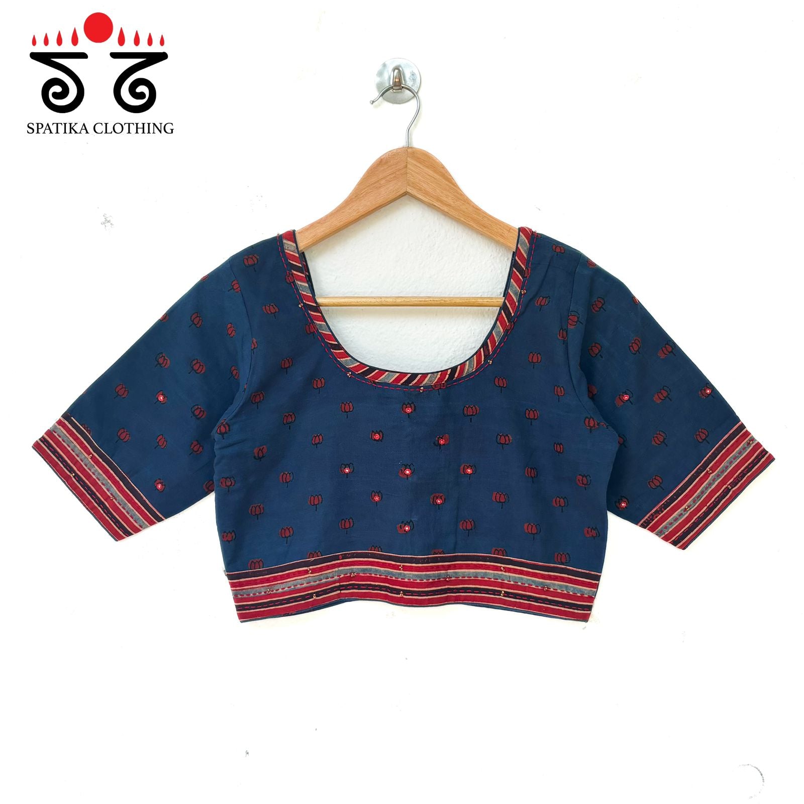The Lotus Ajrakh Blouse