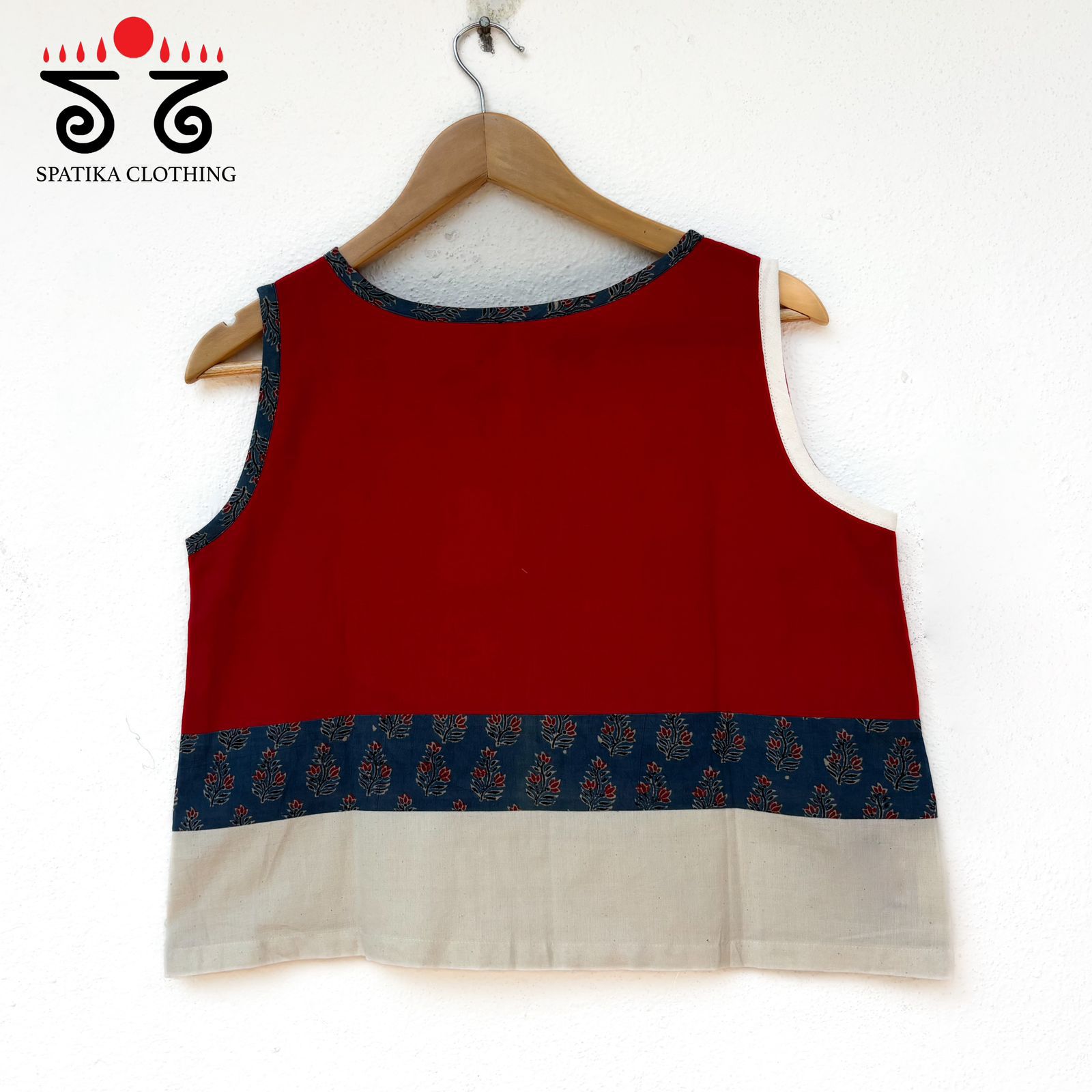 Ajrakh Patch Pocket Crop Top