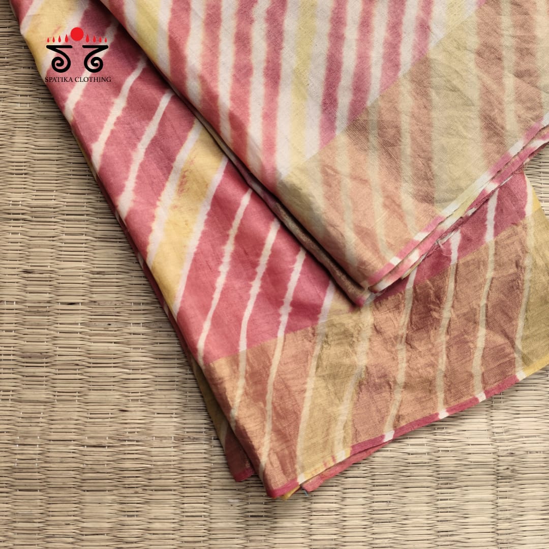 Leheriya on Tussar Silk Saree