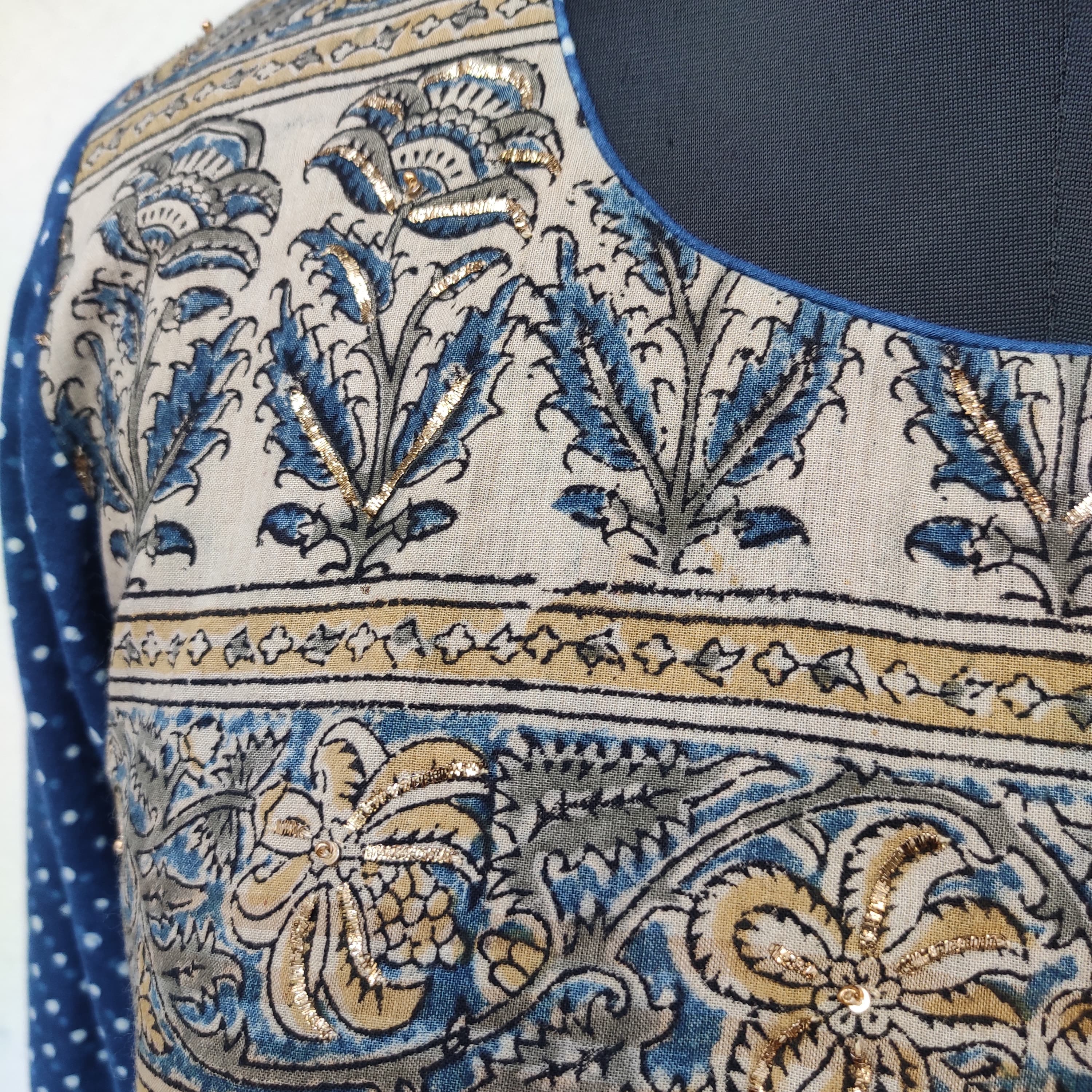 Kalamkari - Ajrak handembroidered Kurta
