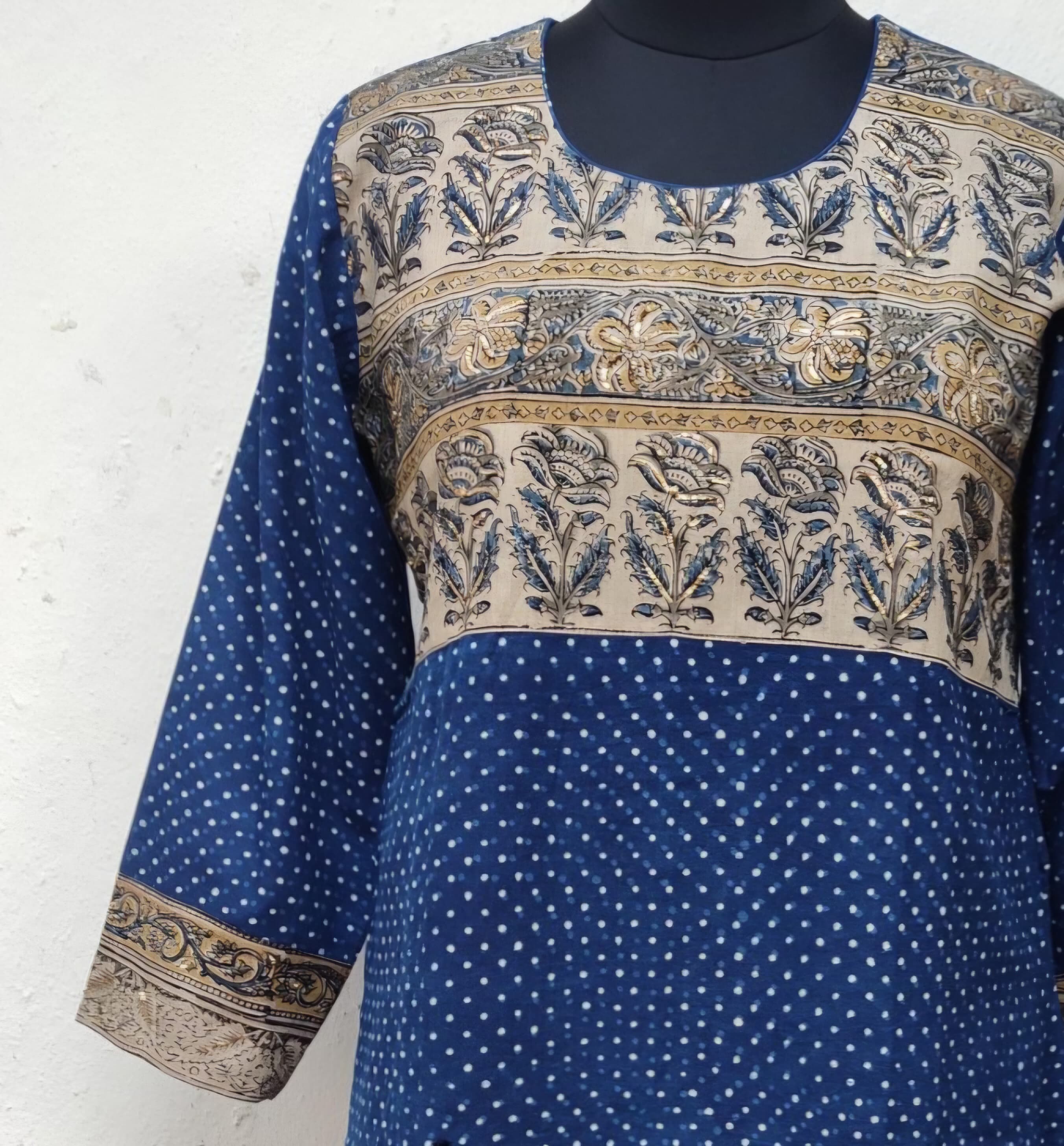Kalamkari - Ajrak handembroidered Kurta
