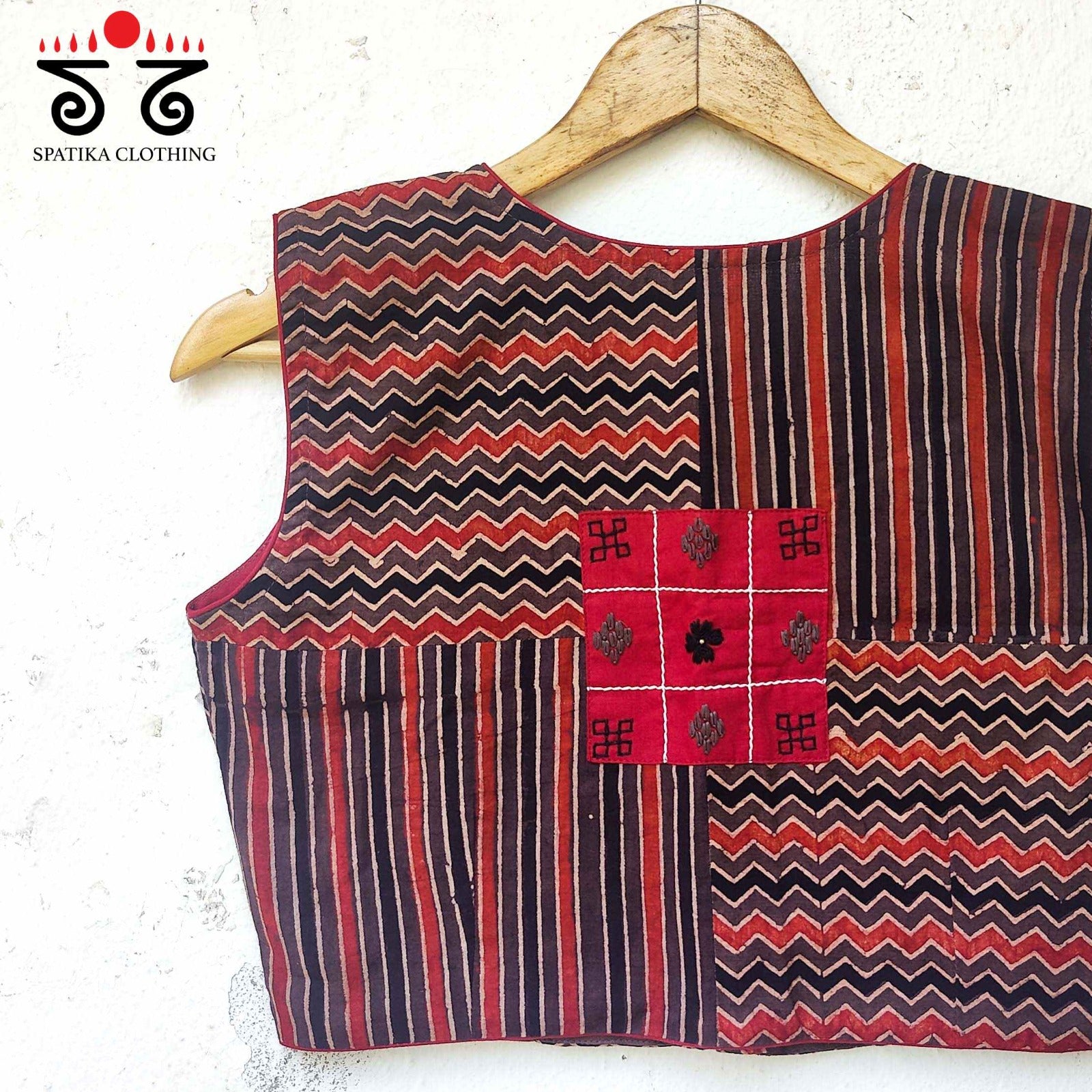 The Ajrak Collage - Sleeveless Blouse