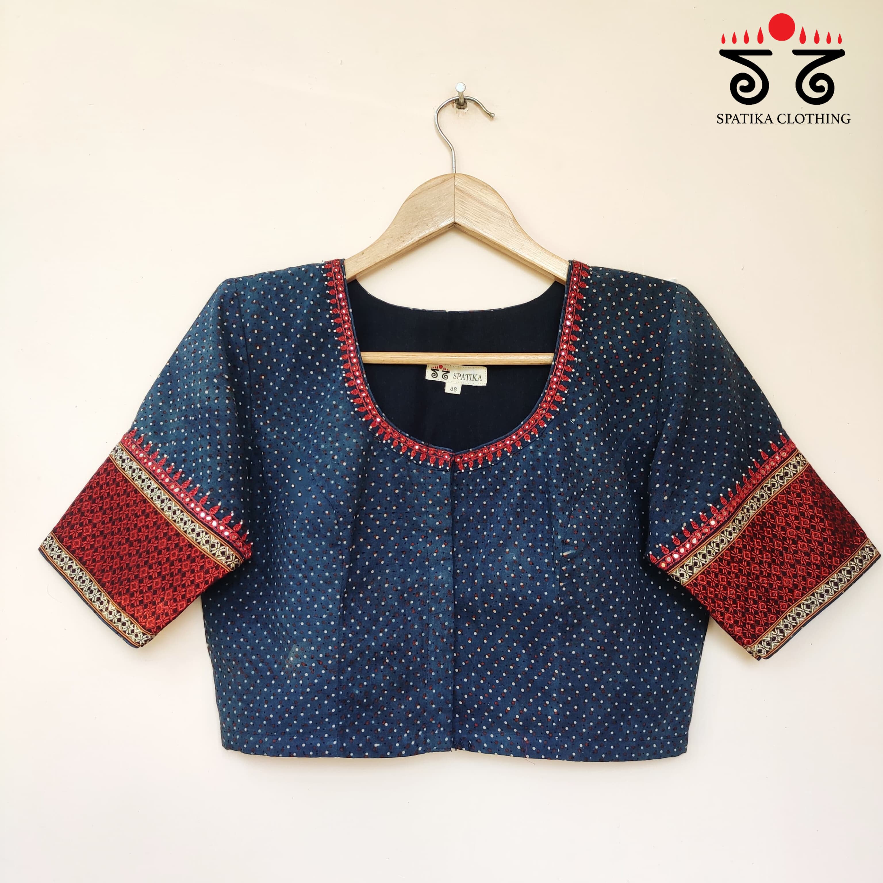 Ajrak Khun Handembroidered Blouse