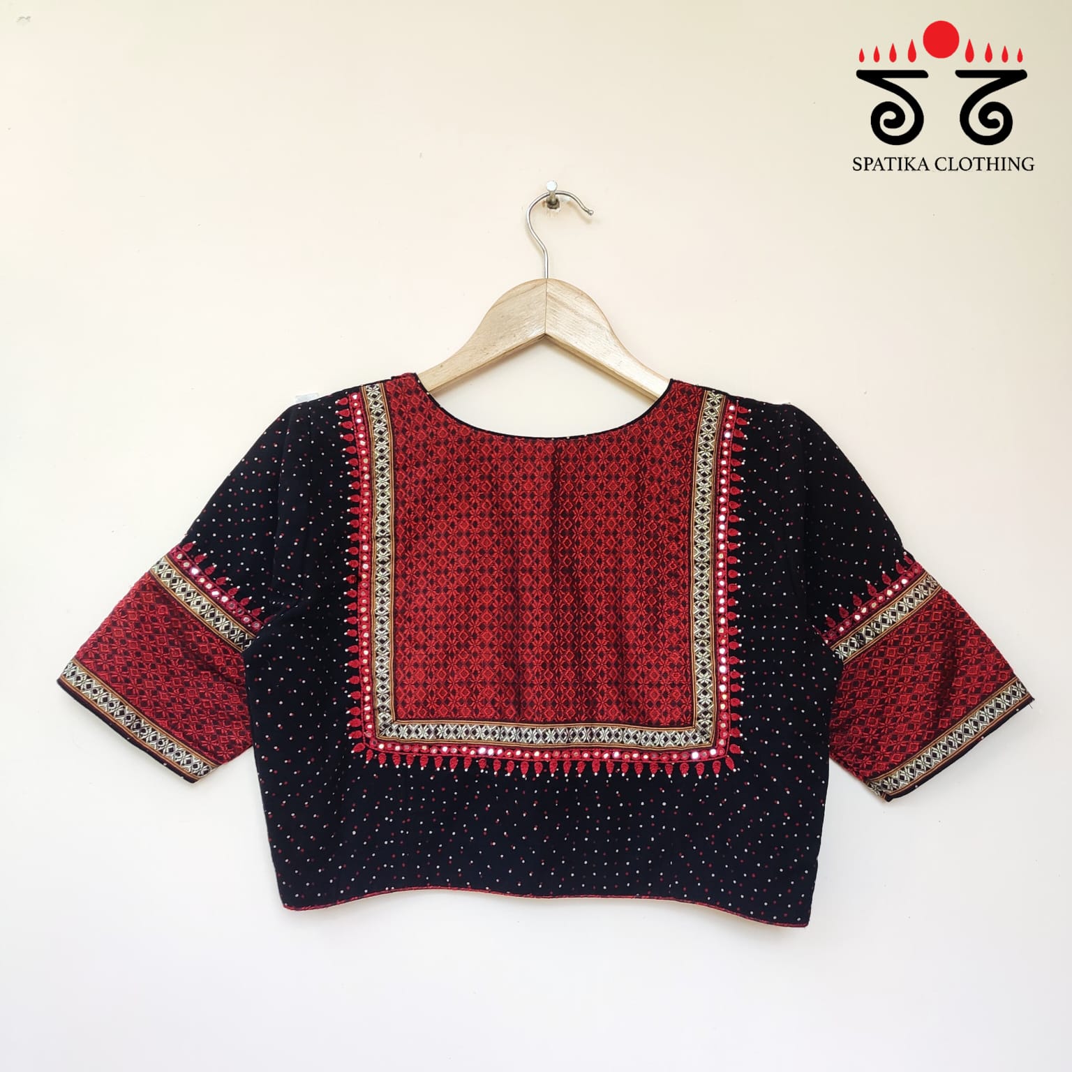 Ajrak Khun Handembroidered Blouse