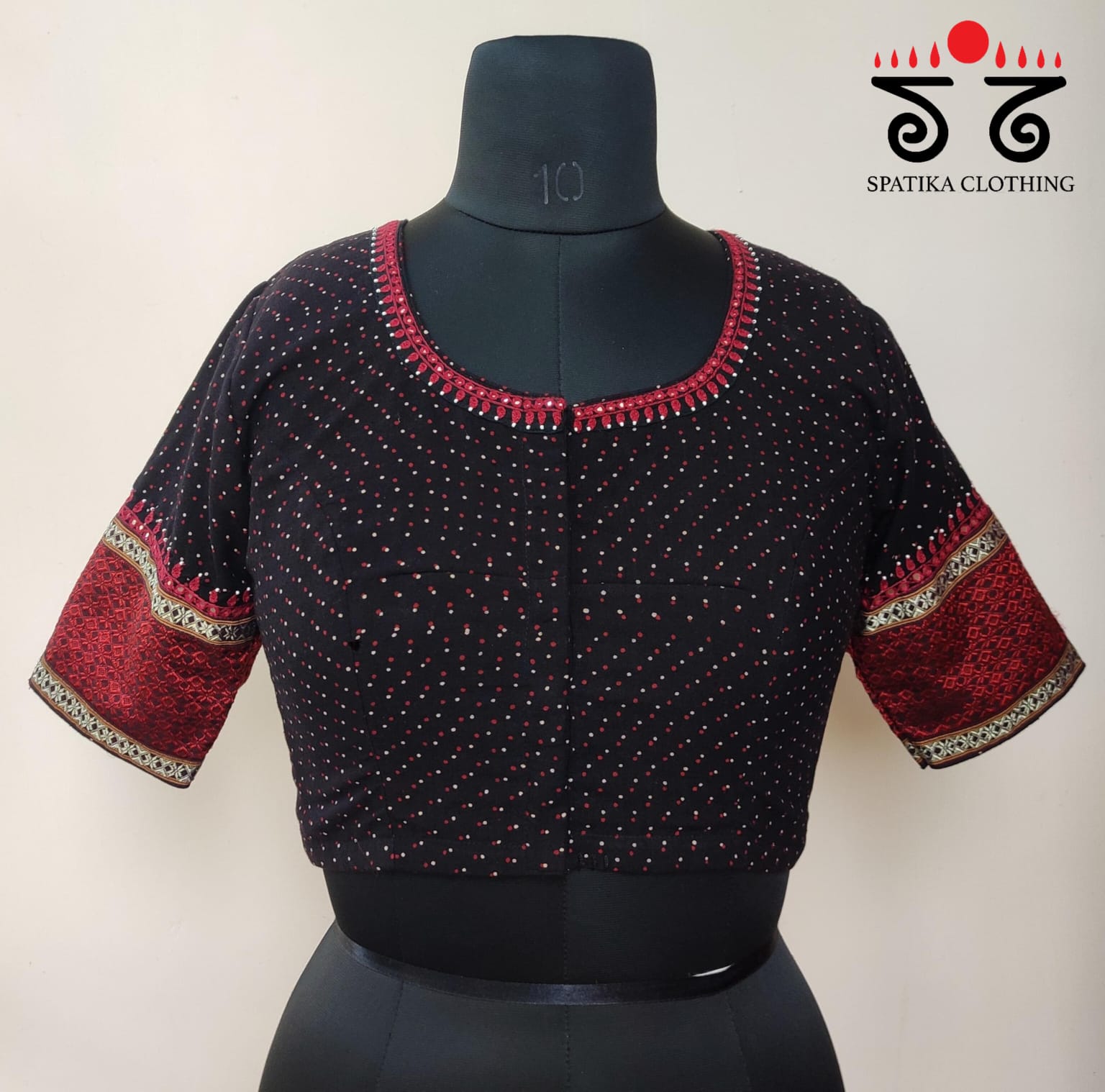 Ajrak Khun Handembroidered Blouse