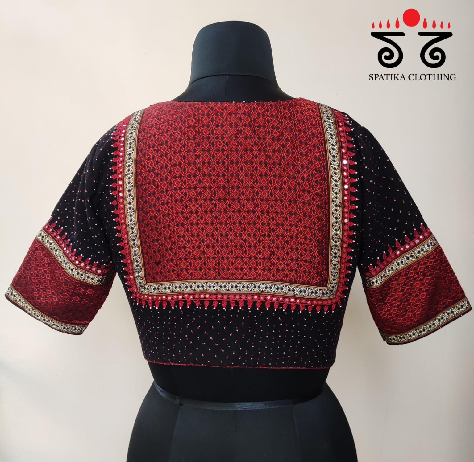 Ajrak Khun Handembroidered Blouse