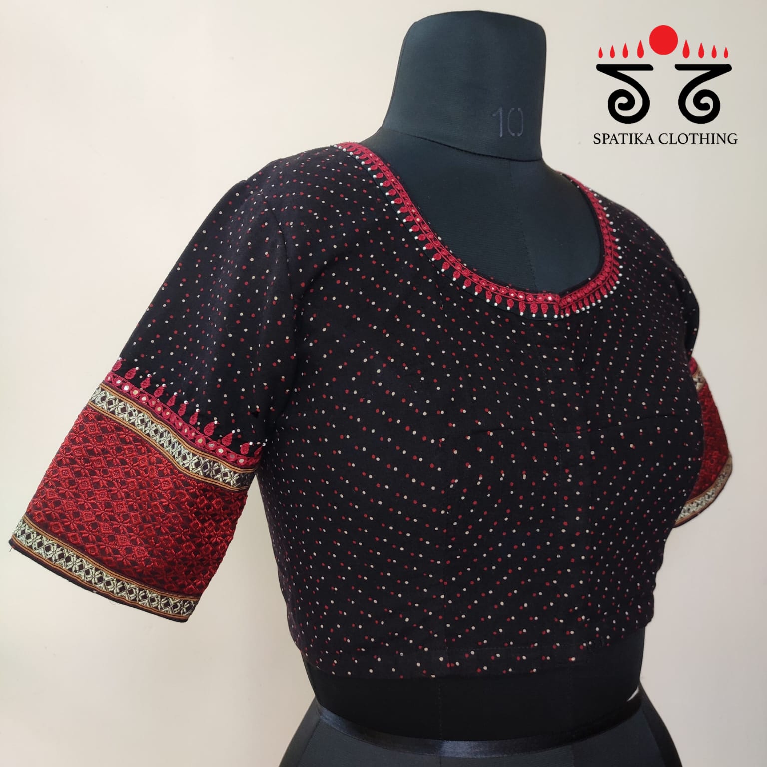 Ajrak Khun Handembroidered Blouse