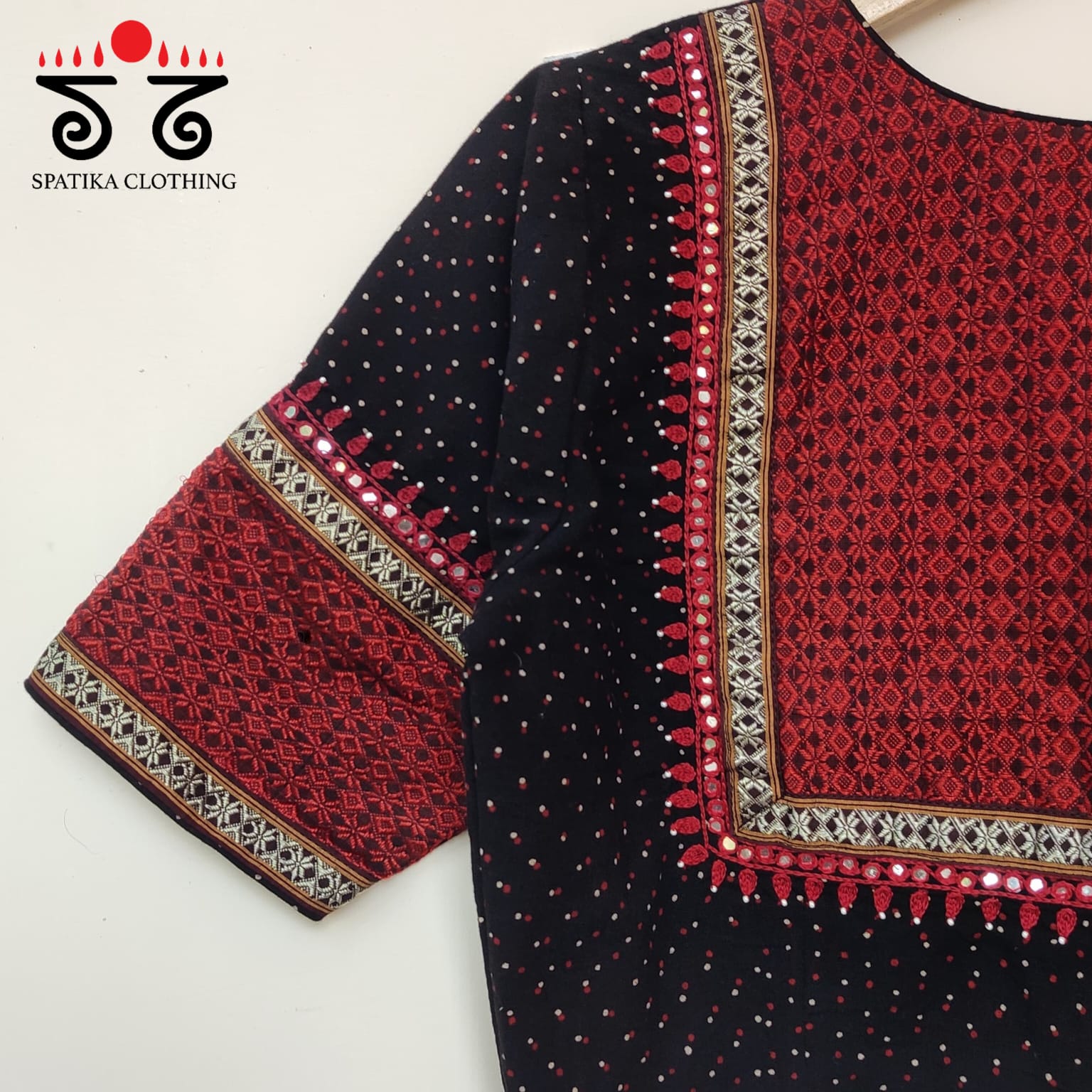 Ajrak Khun Handembroidered Blouse