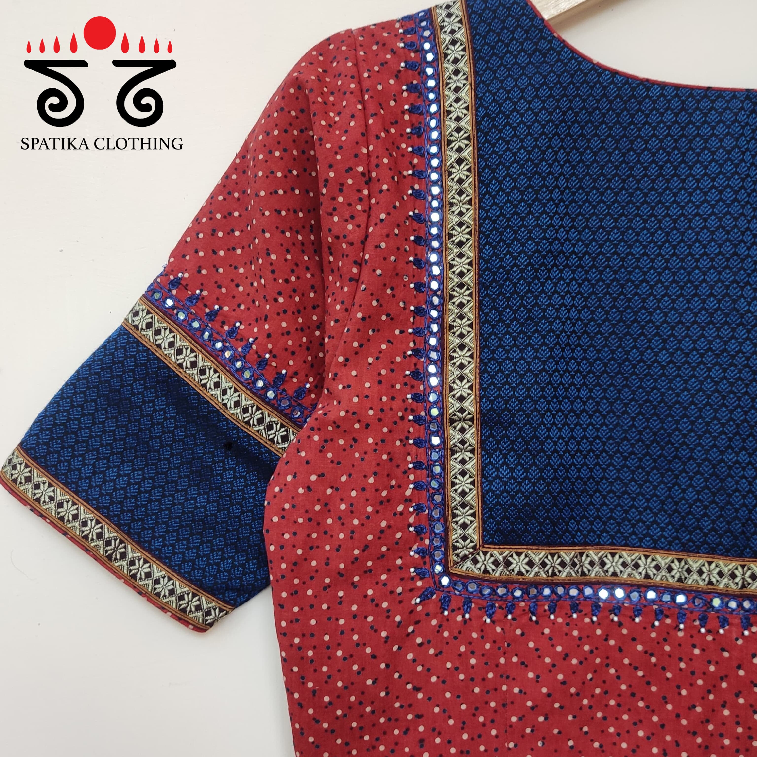 Ajrak Khun Handembroidered Blouse