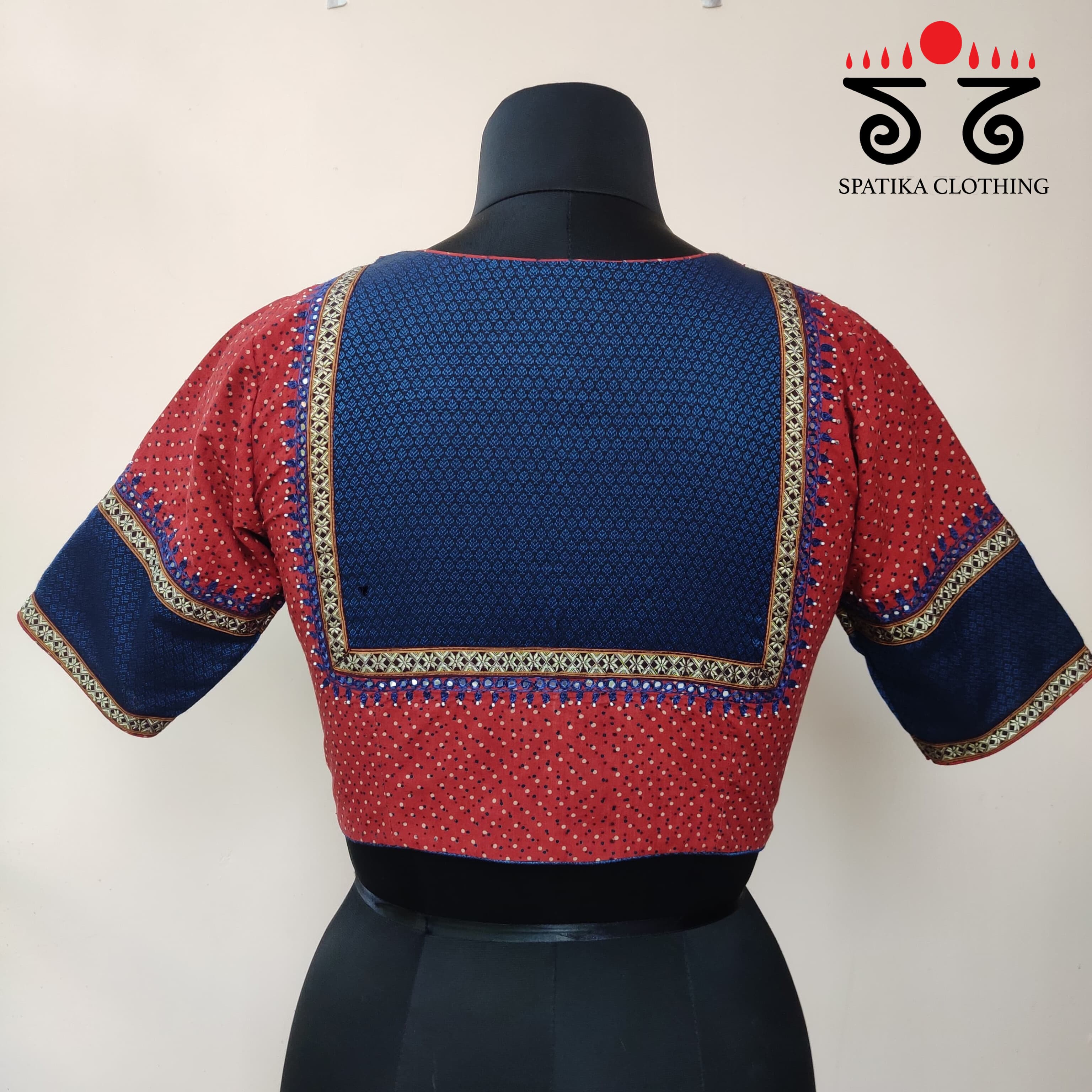 Ajrak Khun Handembroidered Blouse