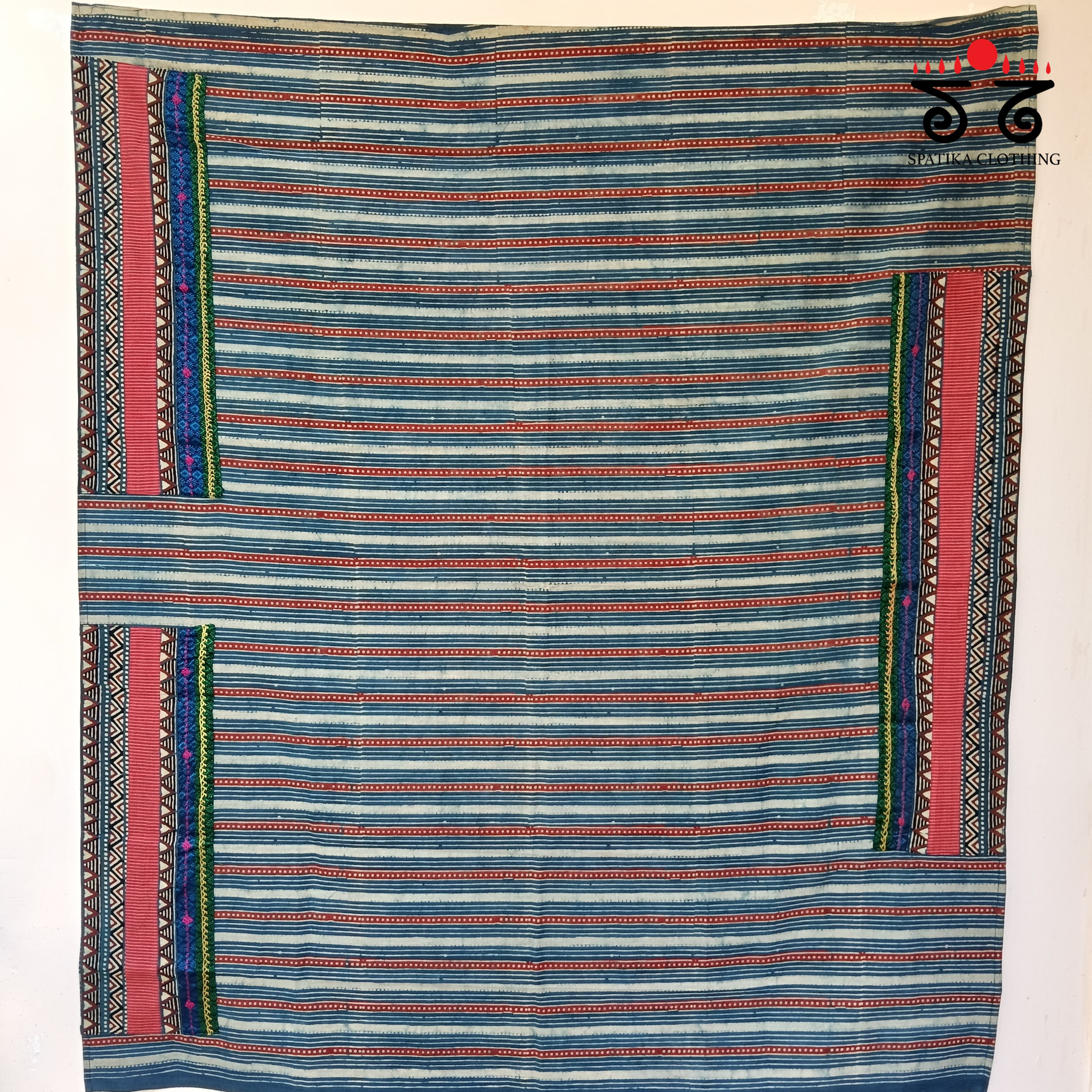 Ajrakh Hand Embroidered Blouse Fabric