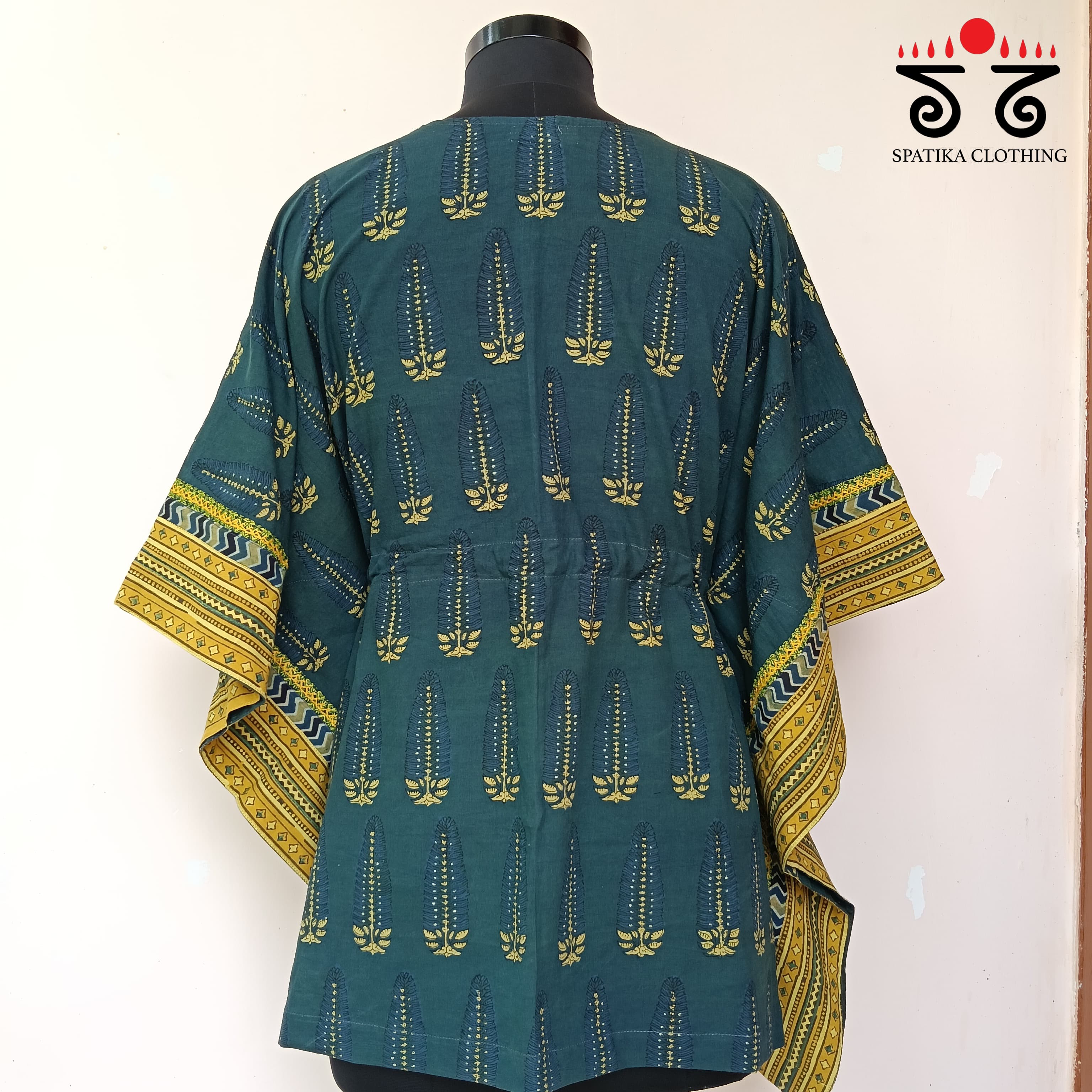 Hand=embroidered Kaftan Top