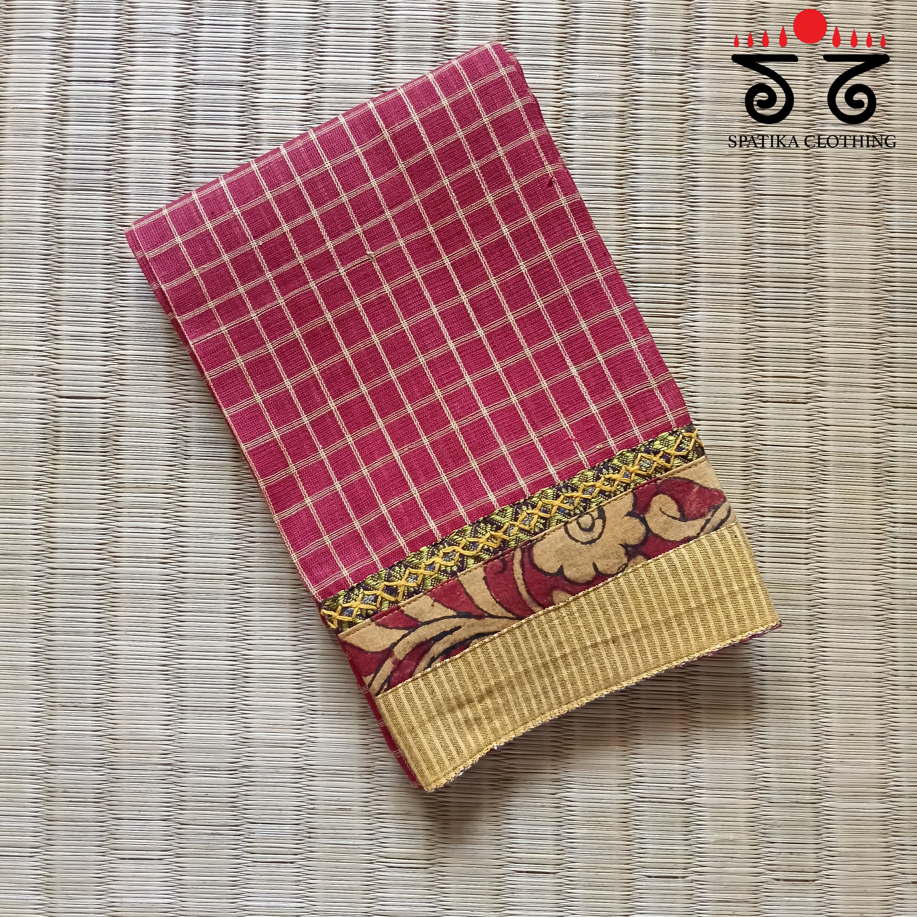 Kalamkari hand embroidered Blouse Fabric