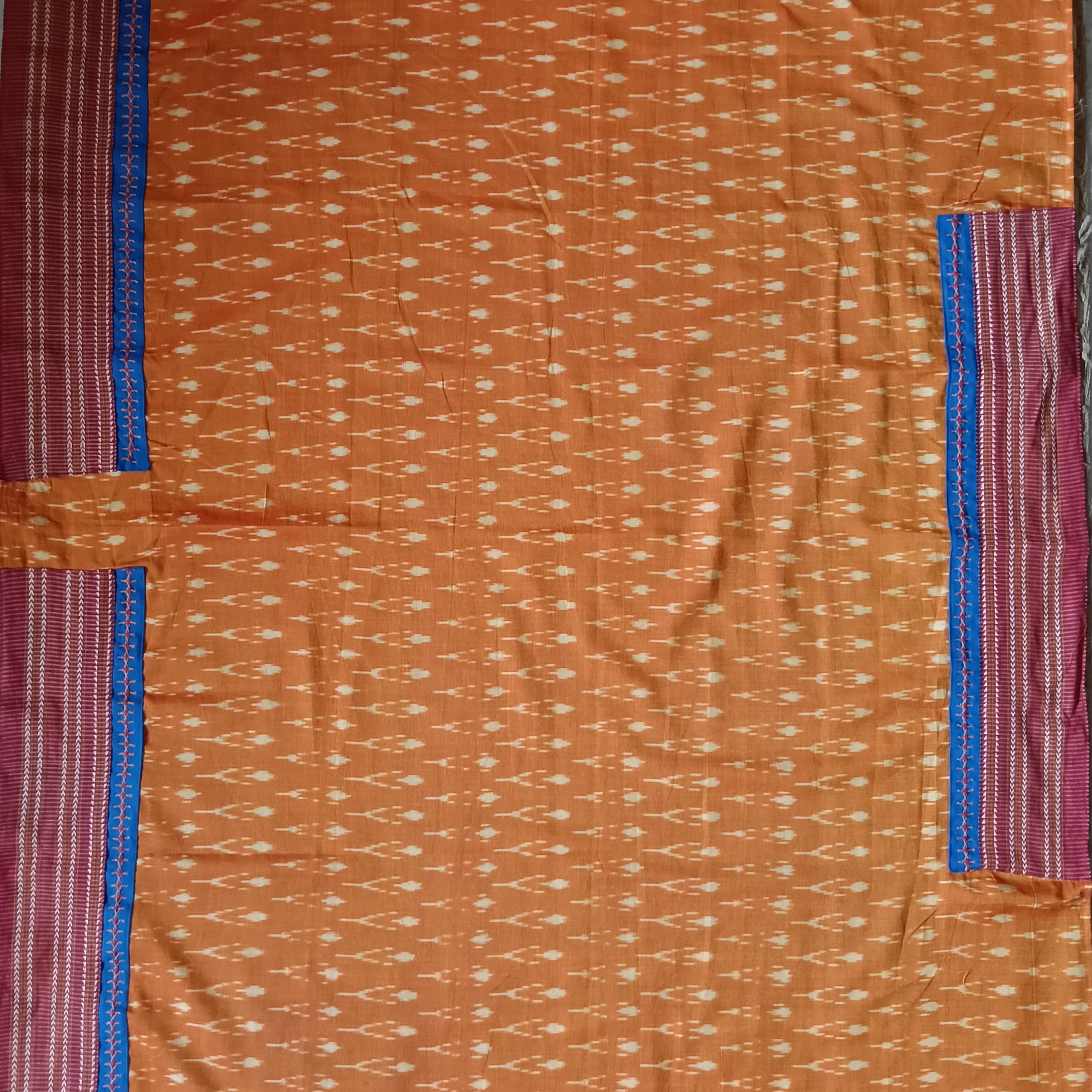 Ikat hand embroidered Blouse Fabric