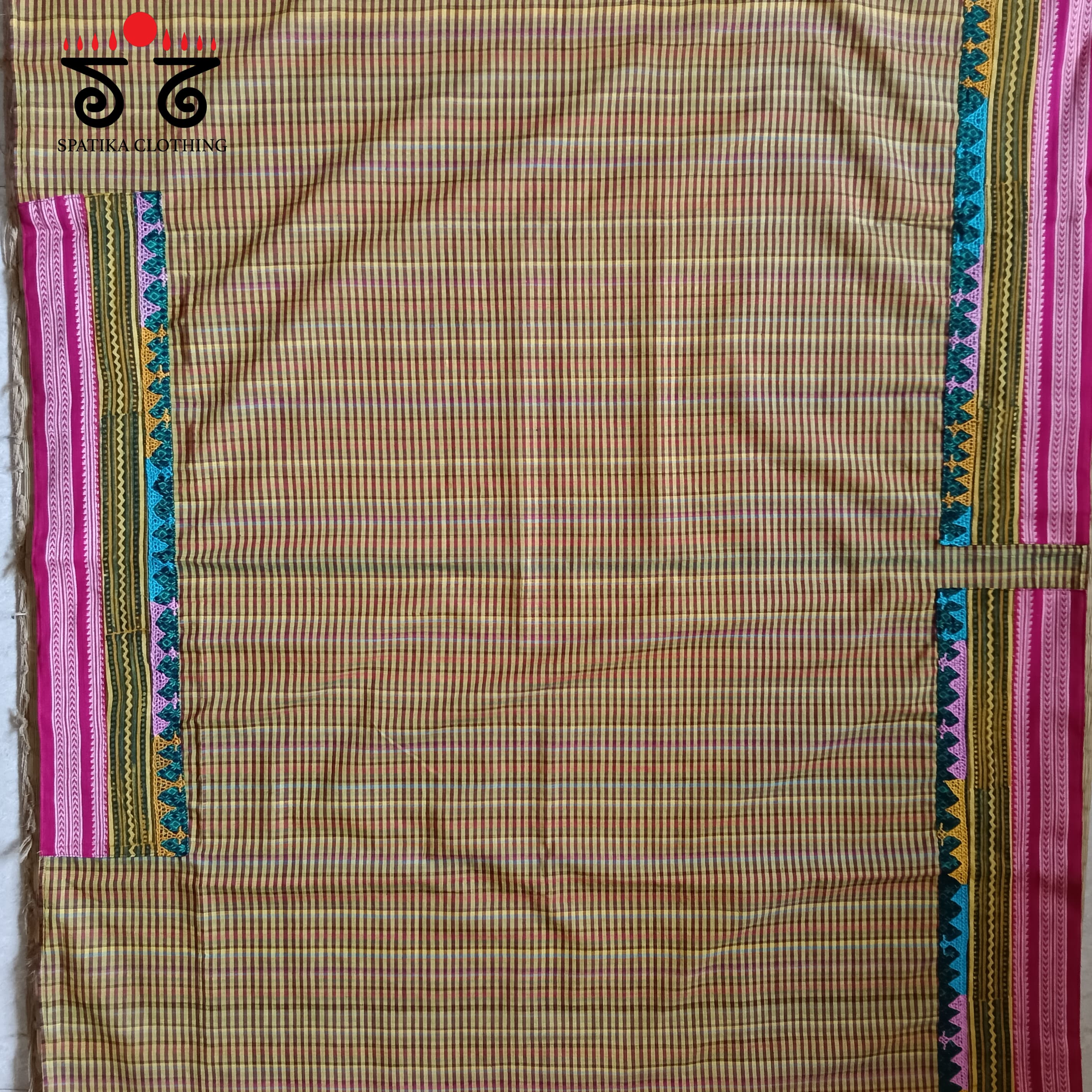Lambani hand embroidered check Blouse Fabric