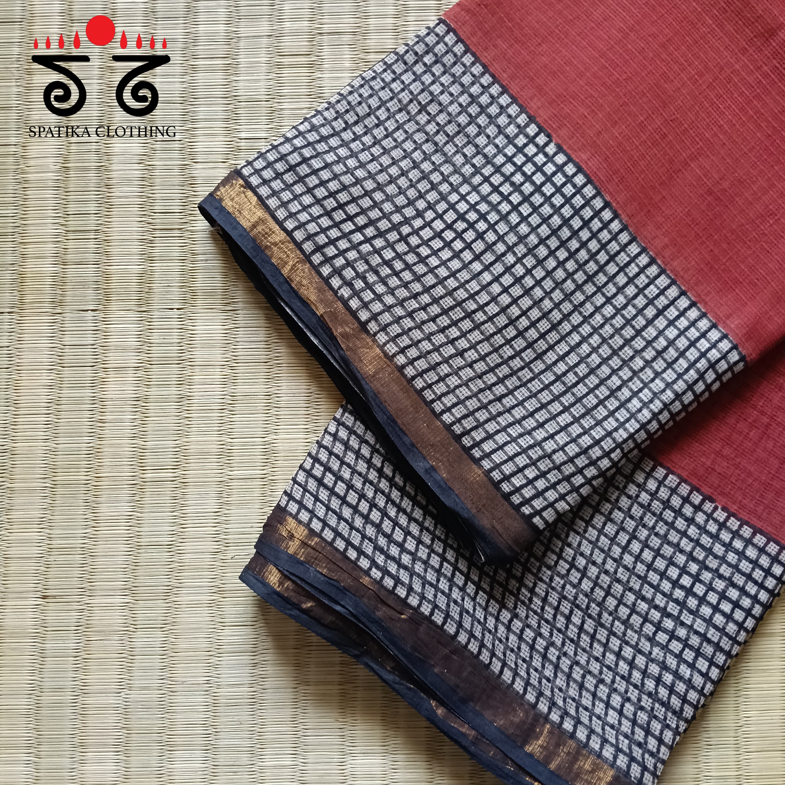 Kota Cotton Saree with Zari Border