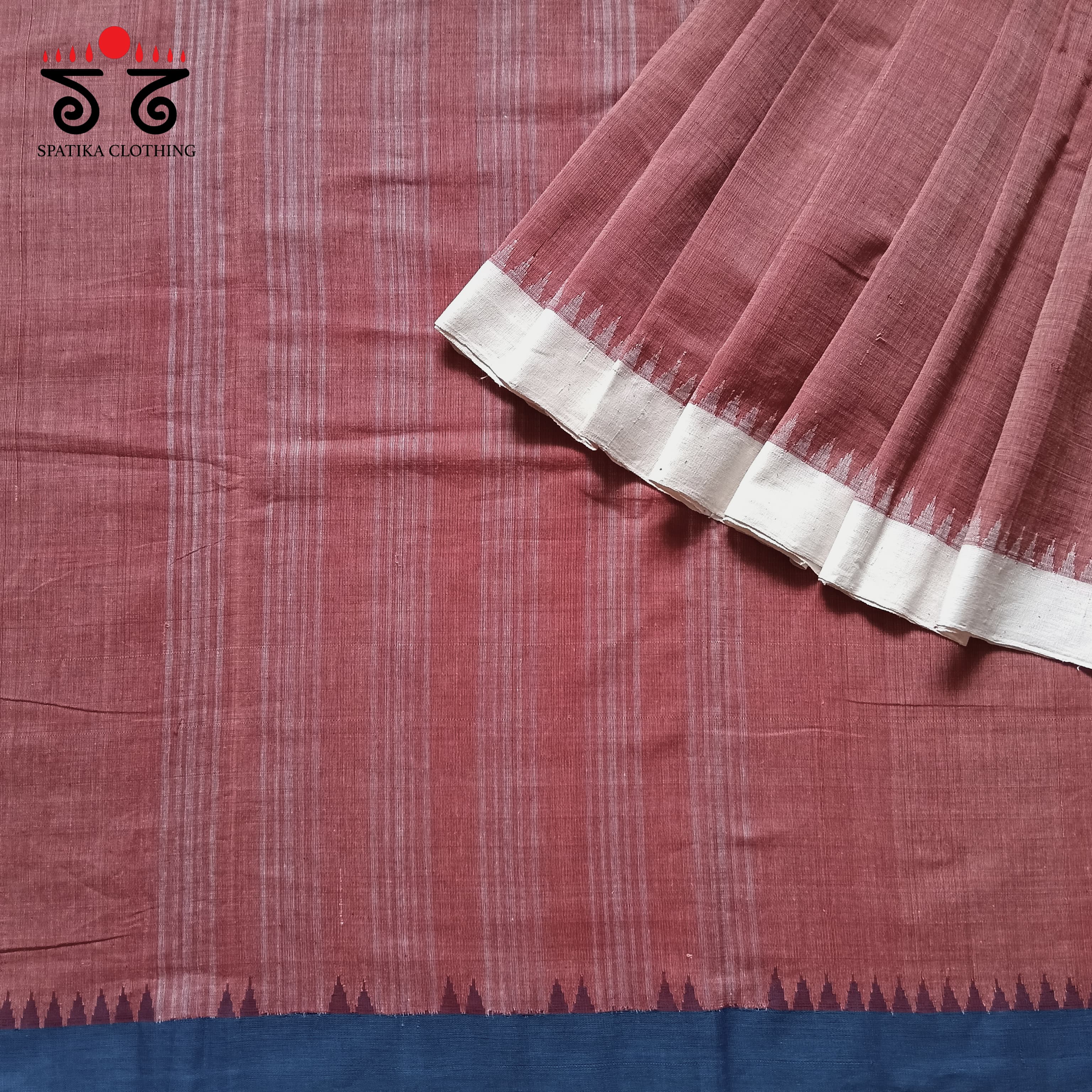 Ponduru Handspun Cotton Saree - Ganga Jamuna Border