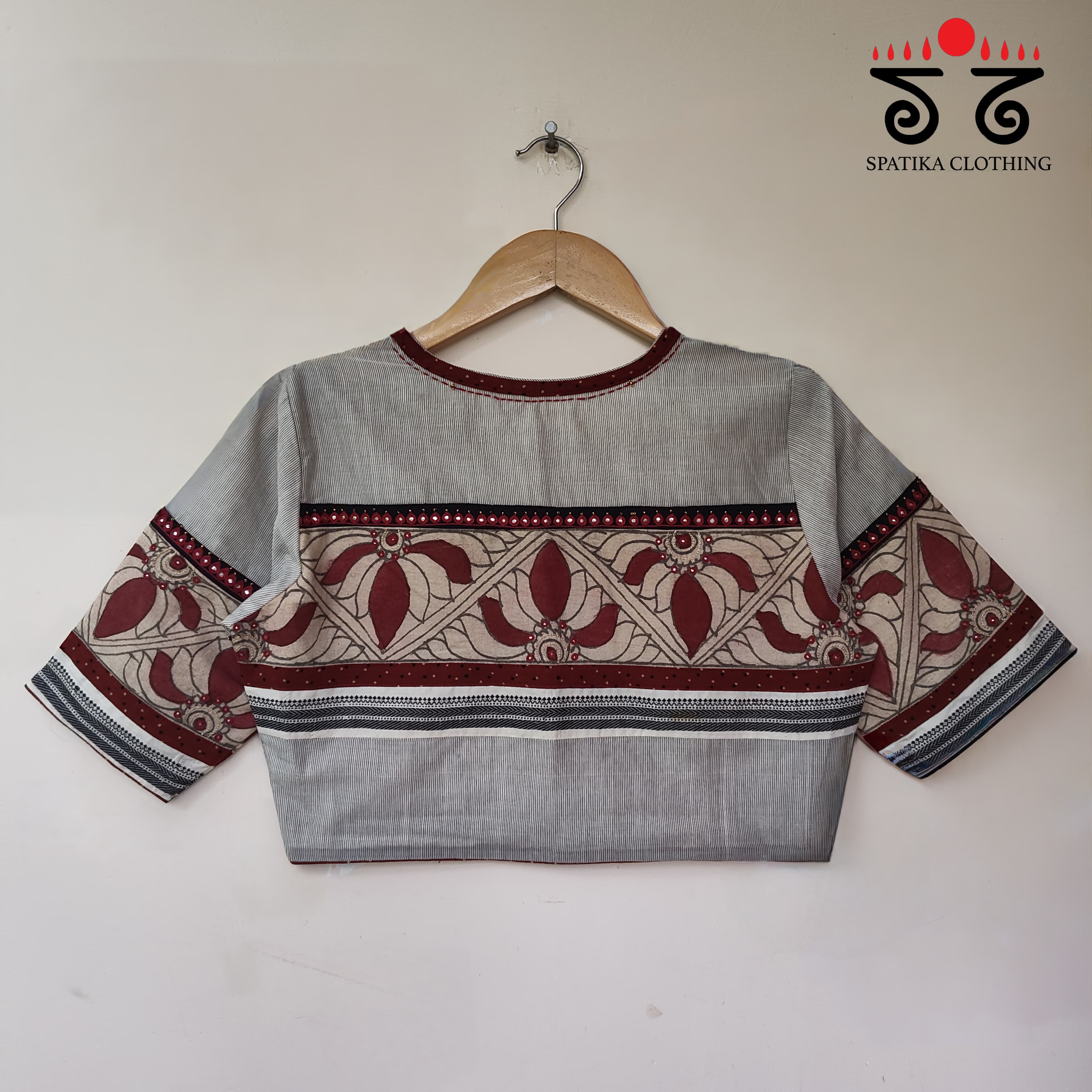 Pen Kalamkari - Hand Embroidered Blouse