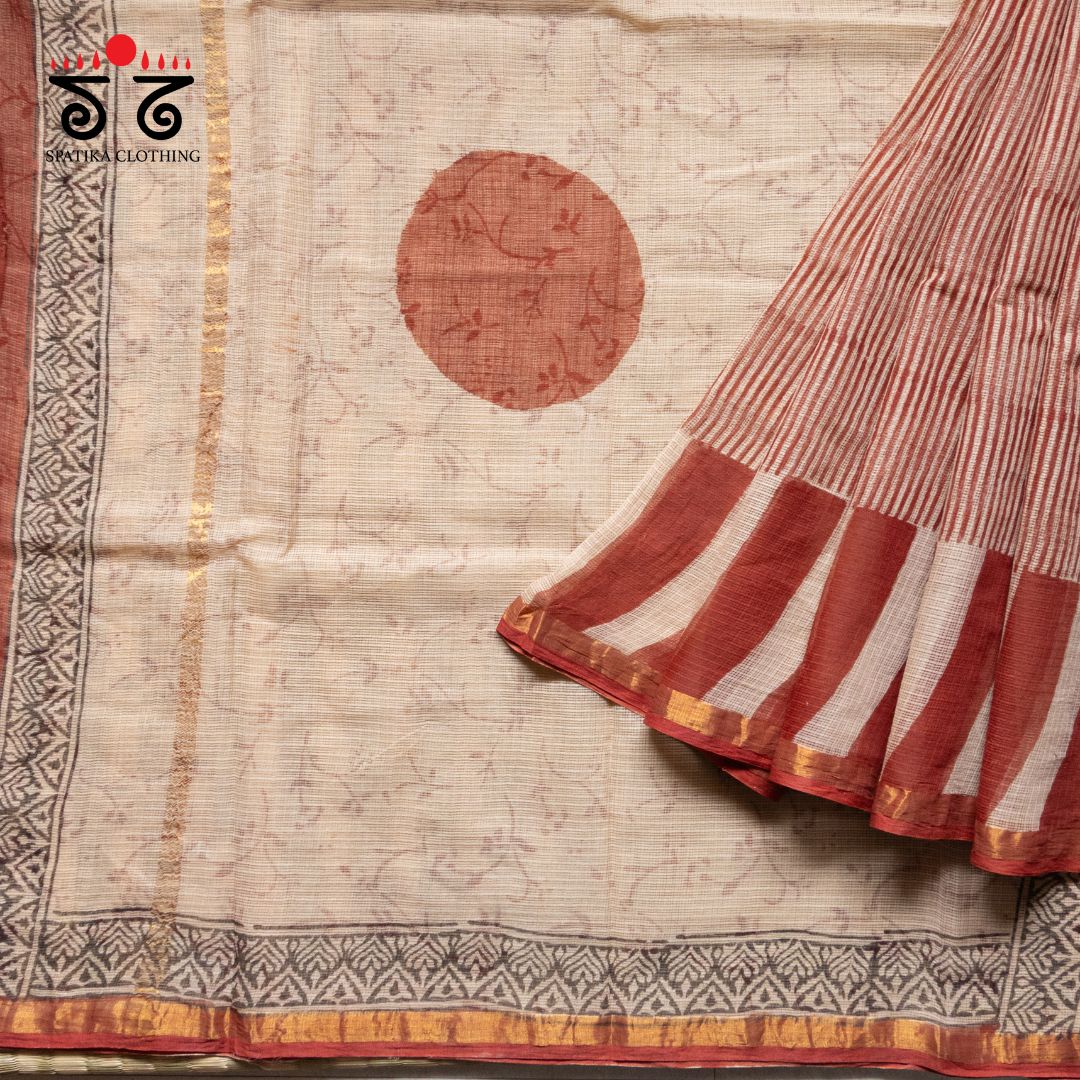 Kota Hand block printed saree