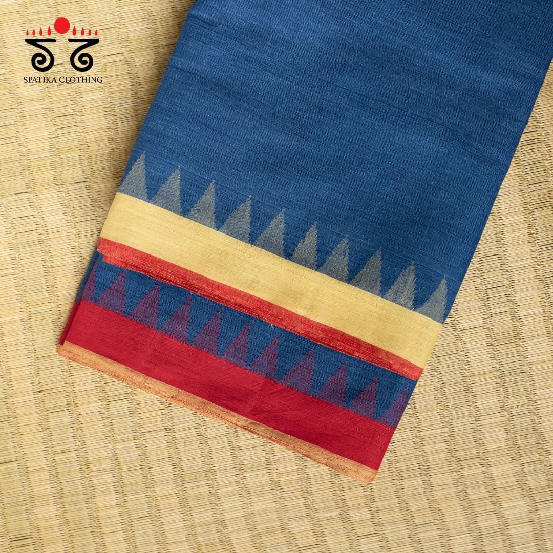 Ponduru Handspun Cotton Saree - Ganga Jamuna Border
