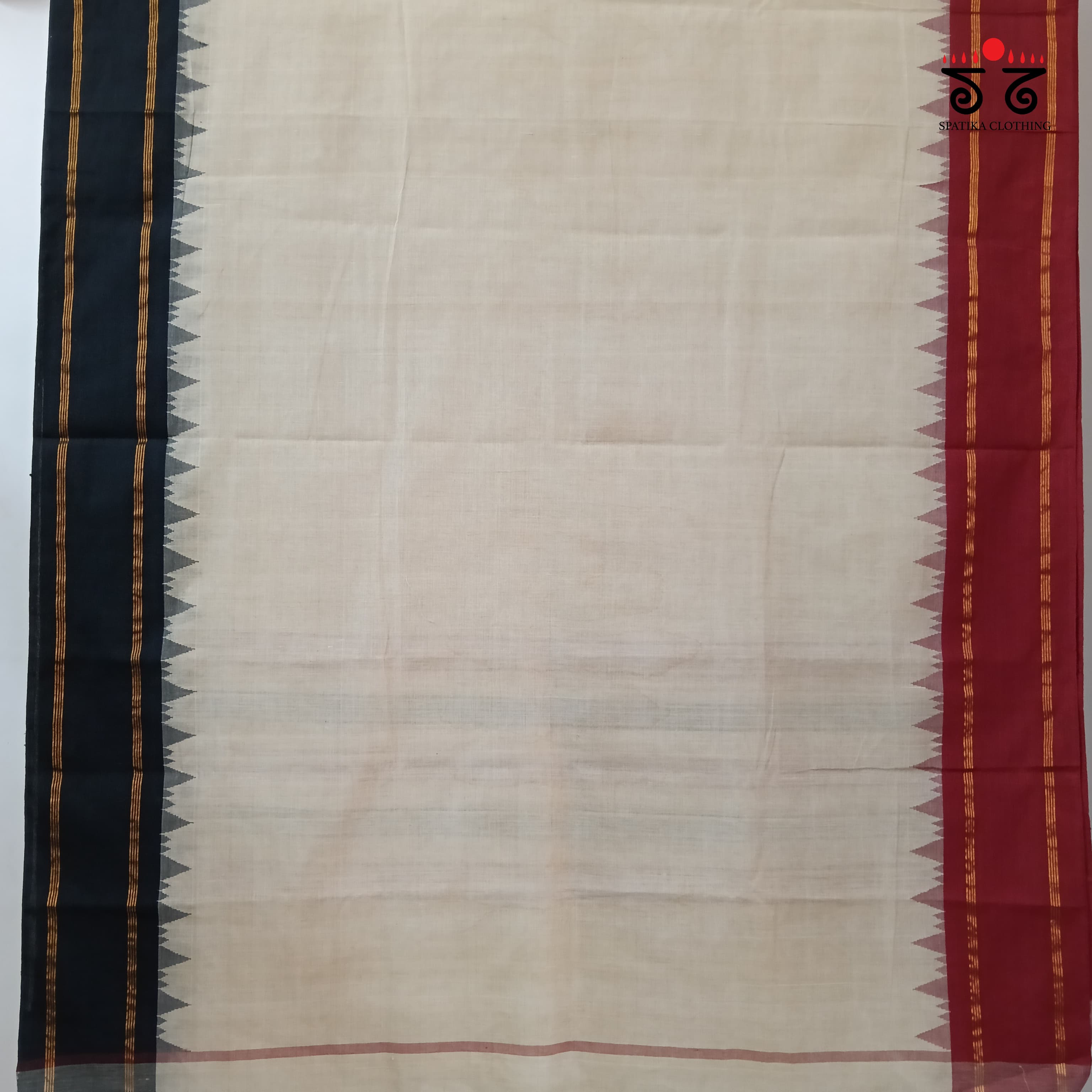 Ponduru Handspun Cotton Saree - Ganga Jamuna Border