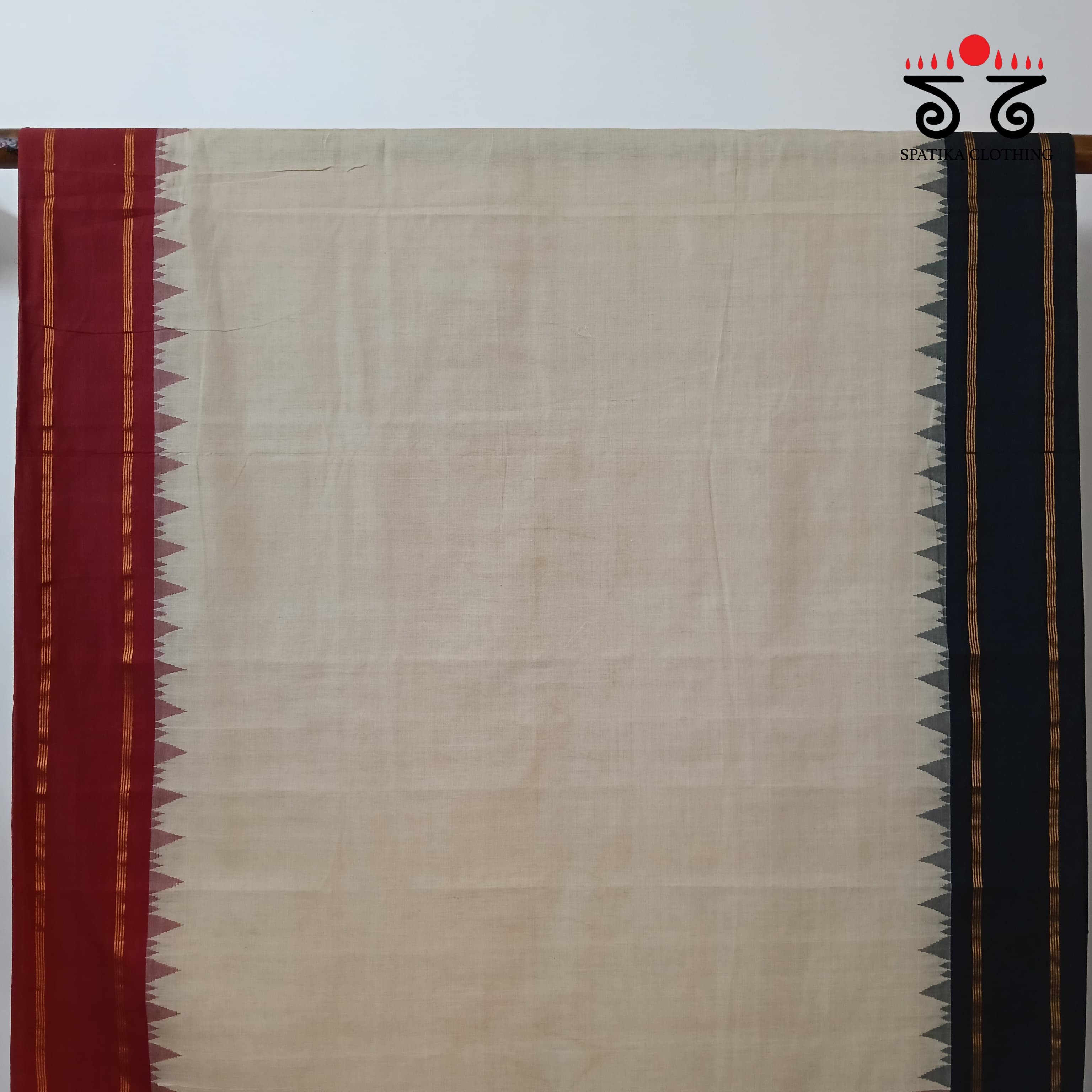 Ponduru Handspun Cotton Saree - Ganga Jamuna Border