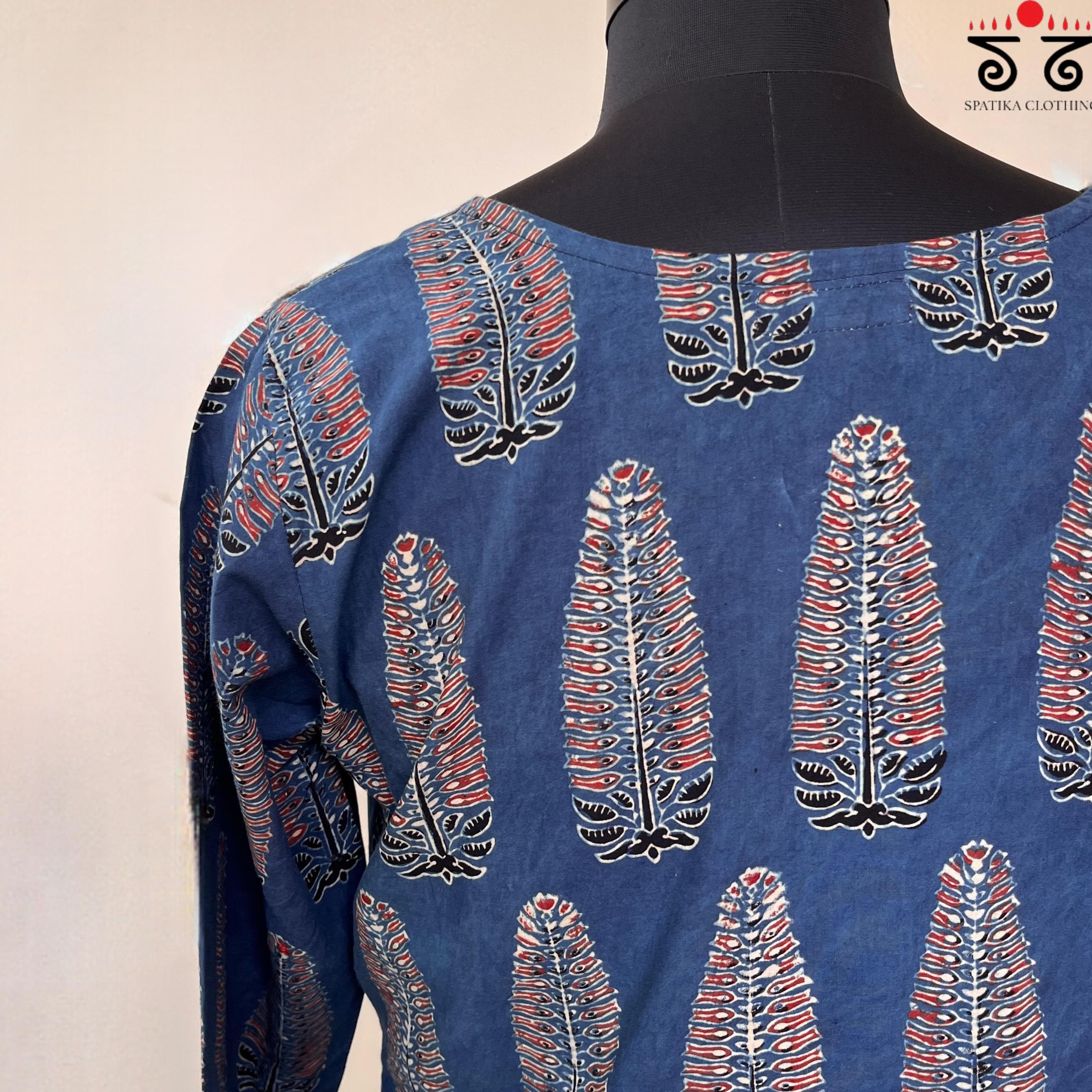 Ajrak Co-ord Set - Blue!