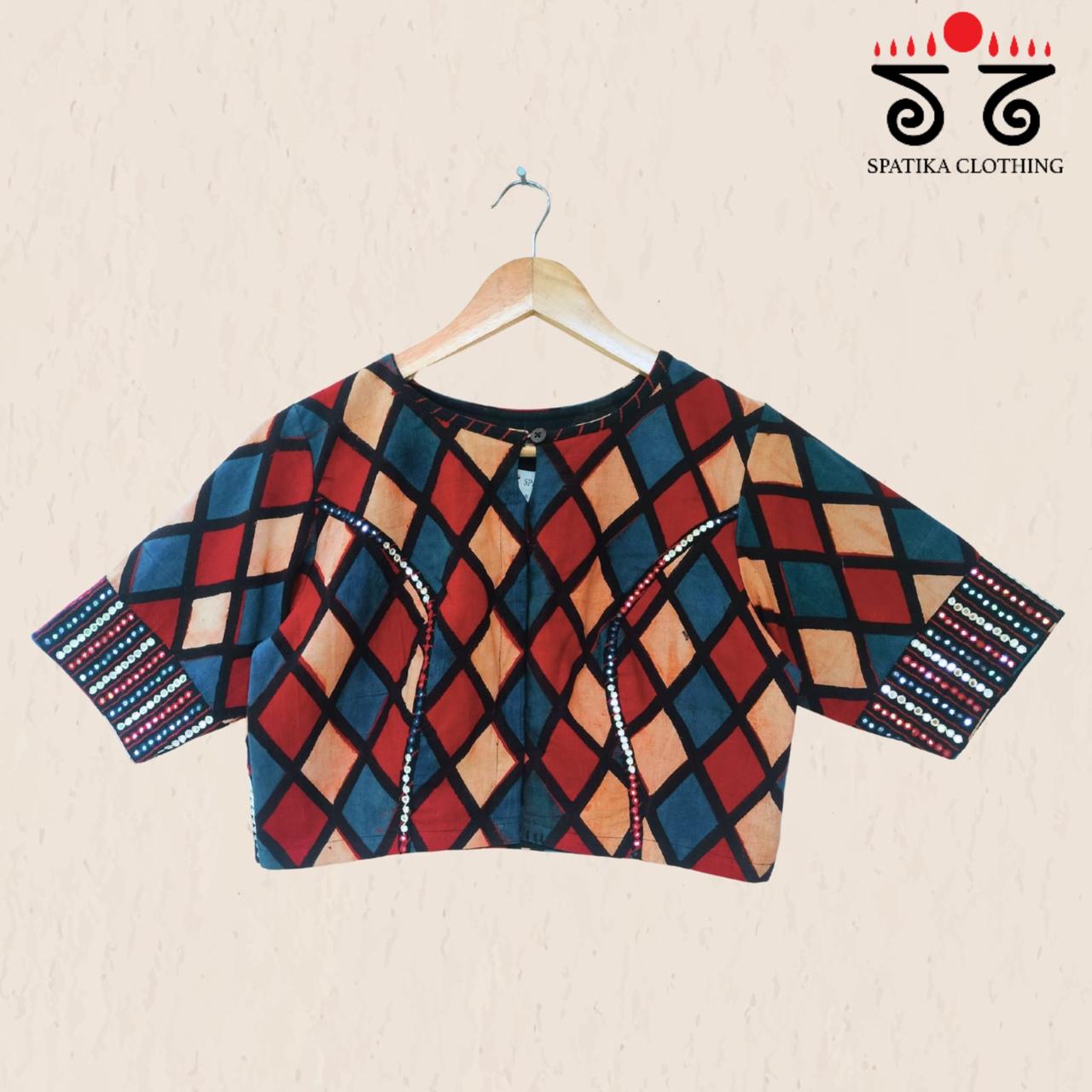 The Ajrakh - Mirrorwork Blouse
