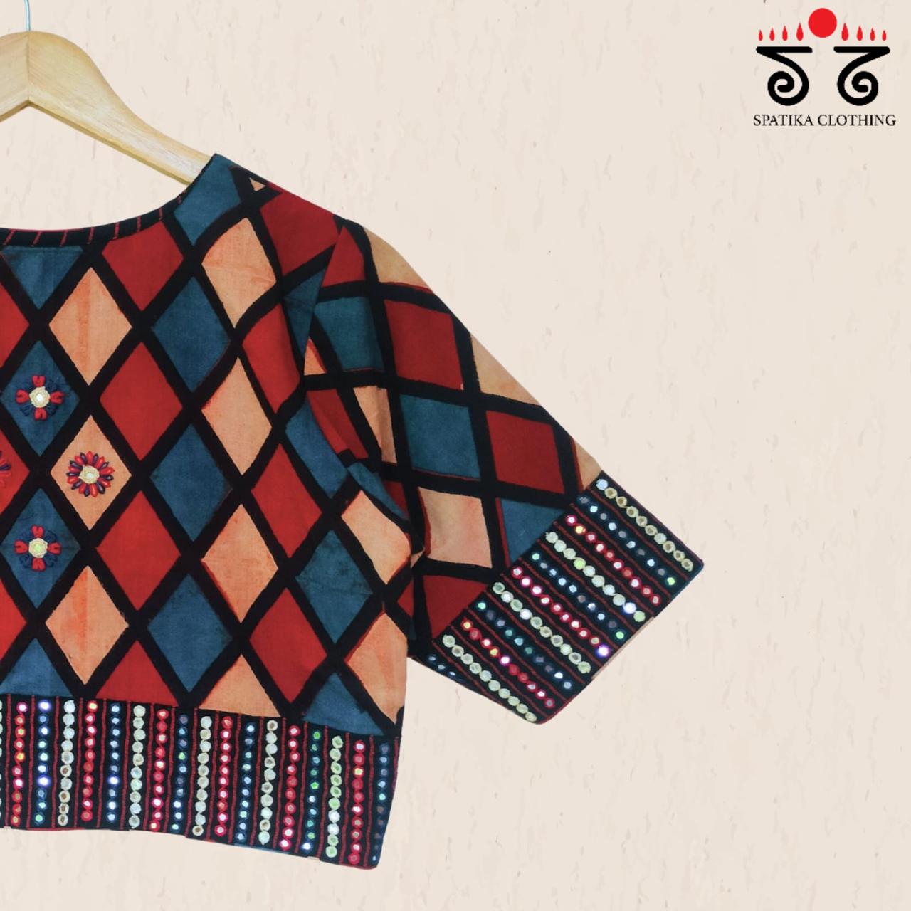 The Ajrakh - Mirrorwork Blouse