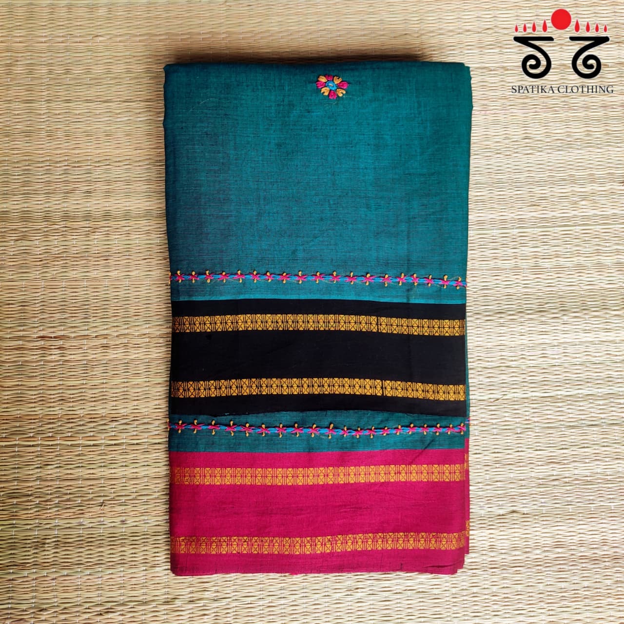 Handembroidered-Andhra Handwoven Cotton Saree