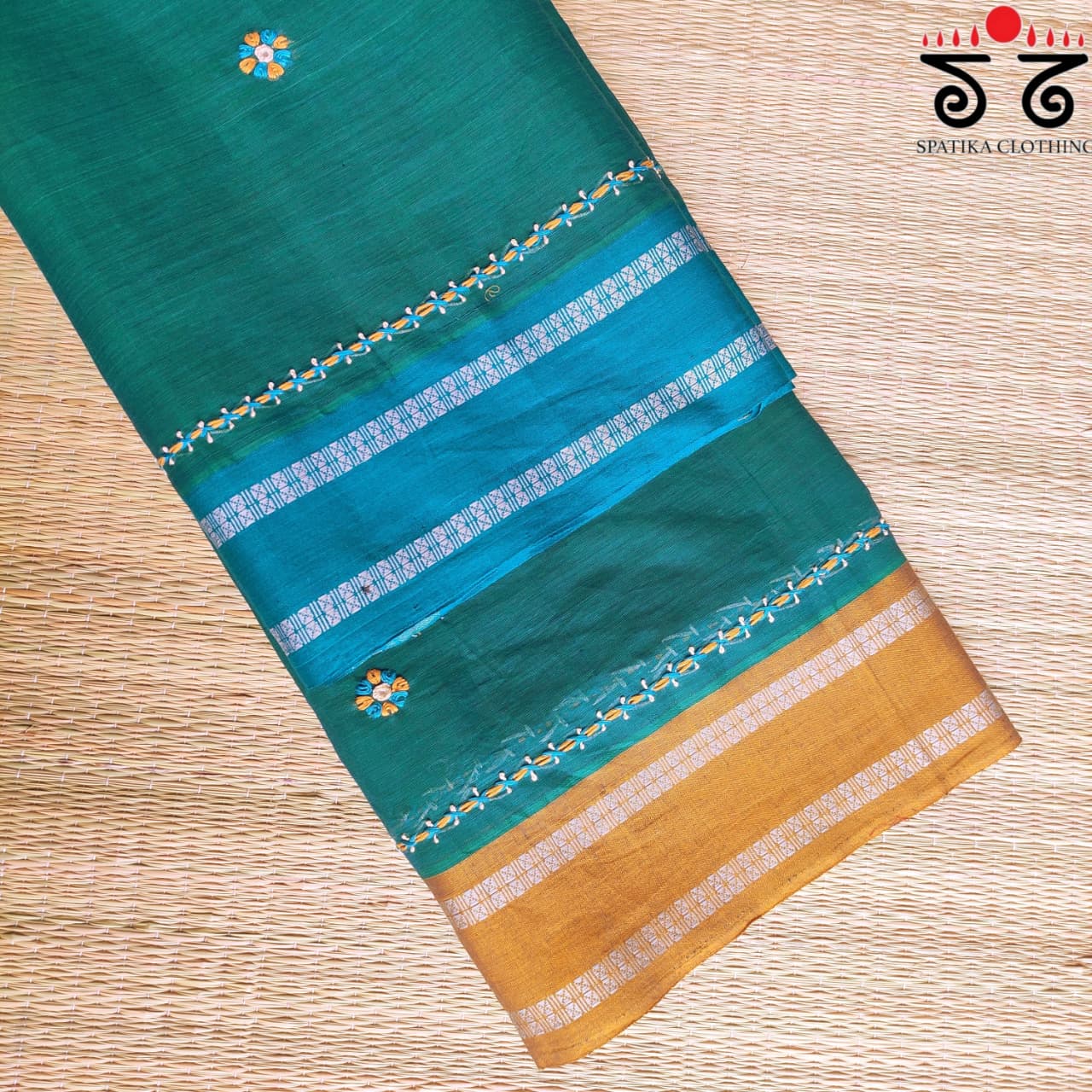 Handembroidered-Andhra Handwoven Cotton Saree