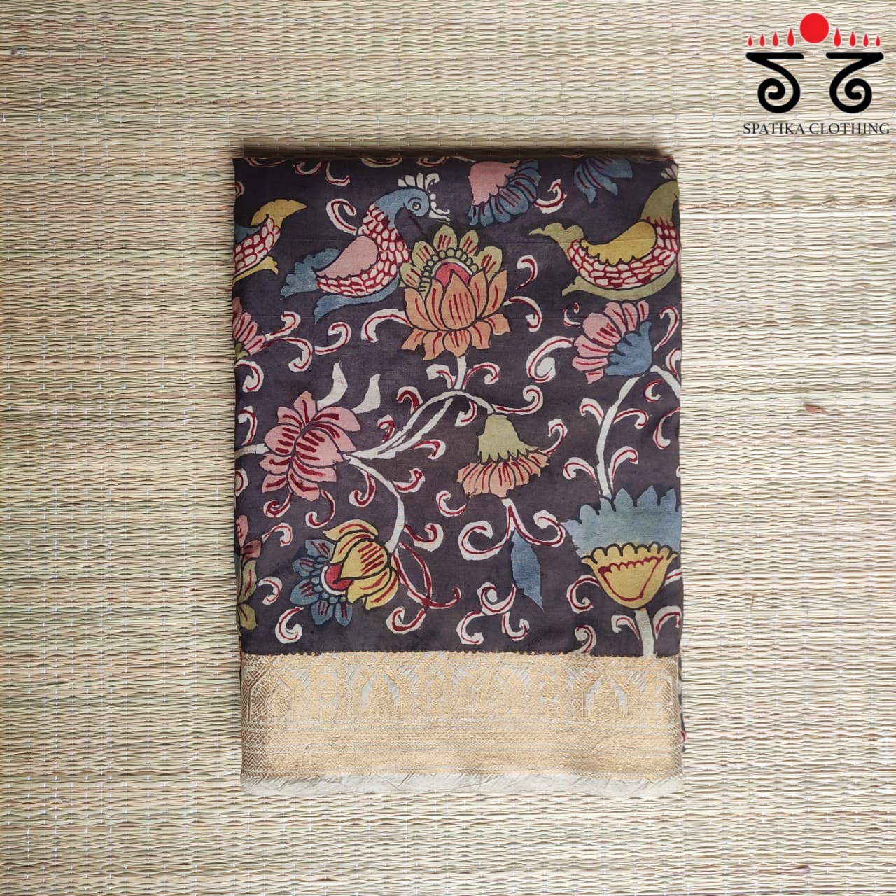 Pen Kalamkari Handpainted Silk Cotton Saree