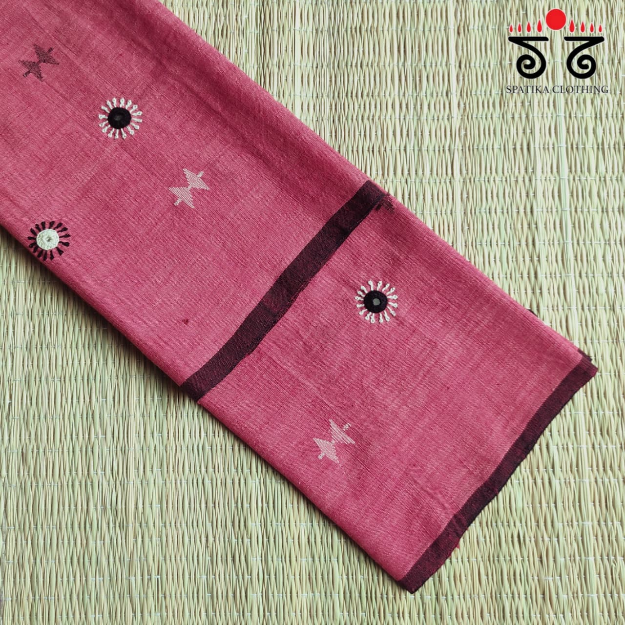 Jamdhani Handembroidered Cotton Blouse Fabric