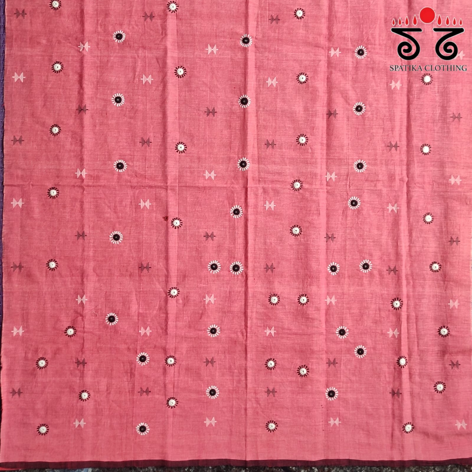 Jamdhani Handembroidered Cotton Blouse Fabric