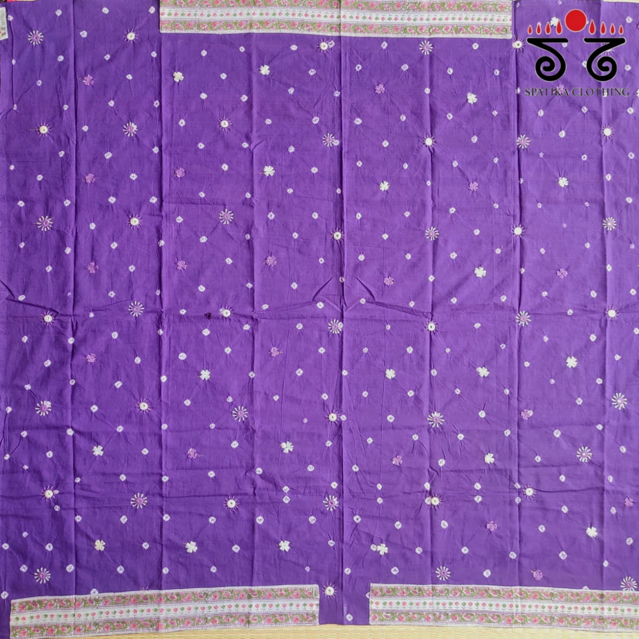 Hand Embroidered Bandhani Blouse Fabric