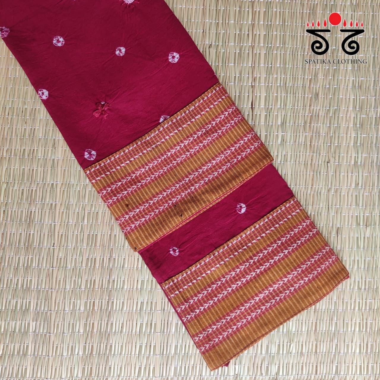 Hand Embroidered Bandhani Blouse Fabric