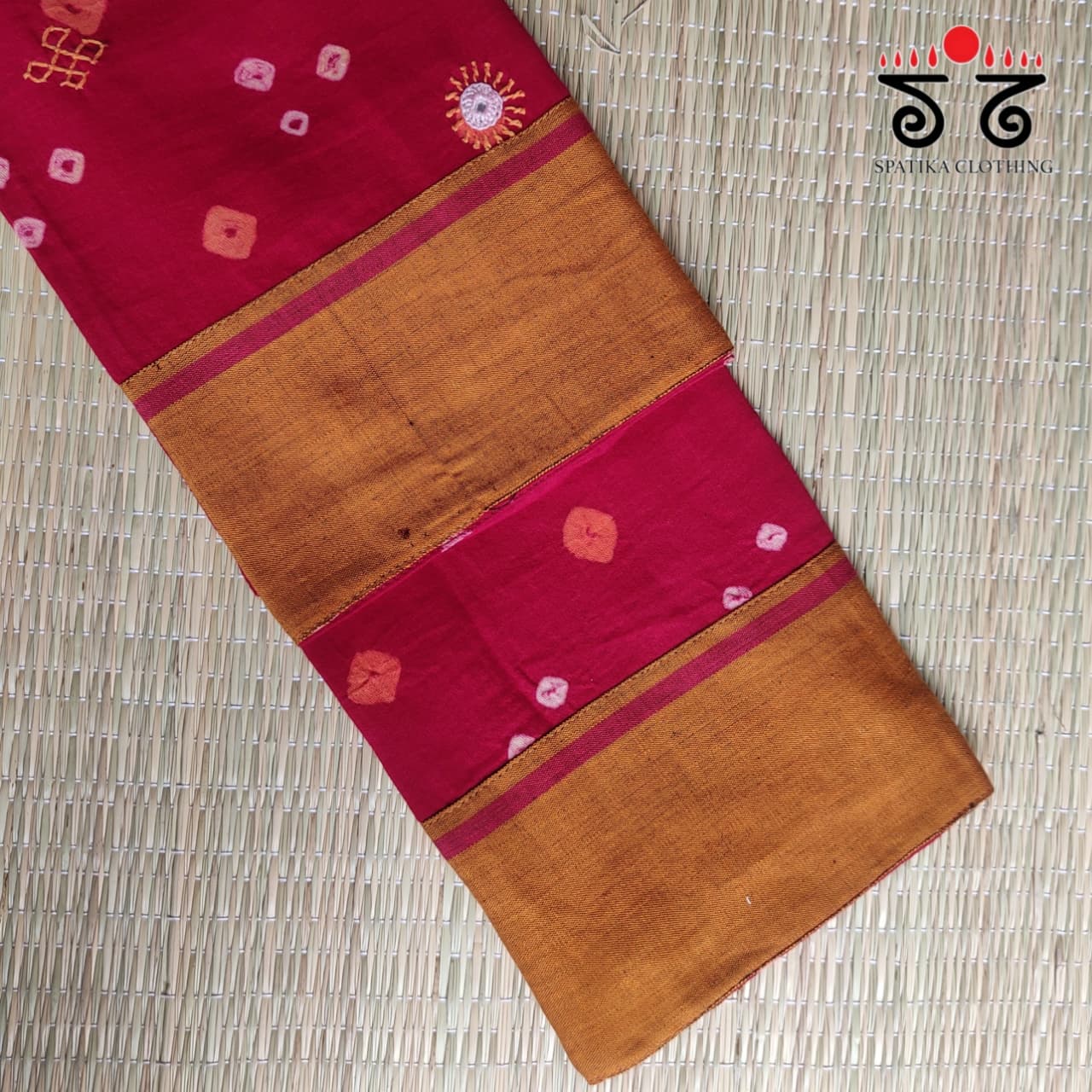 Hand Embroidered Bandhani Blouse Fabric
