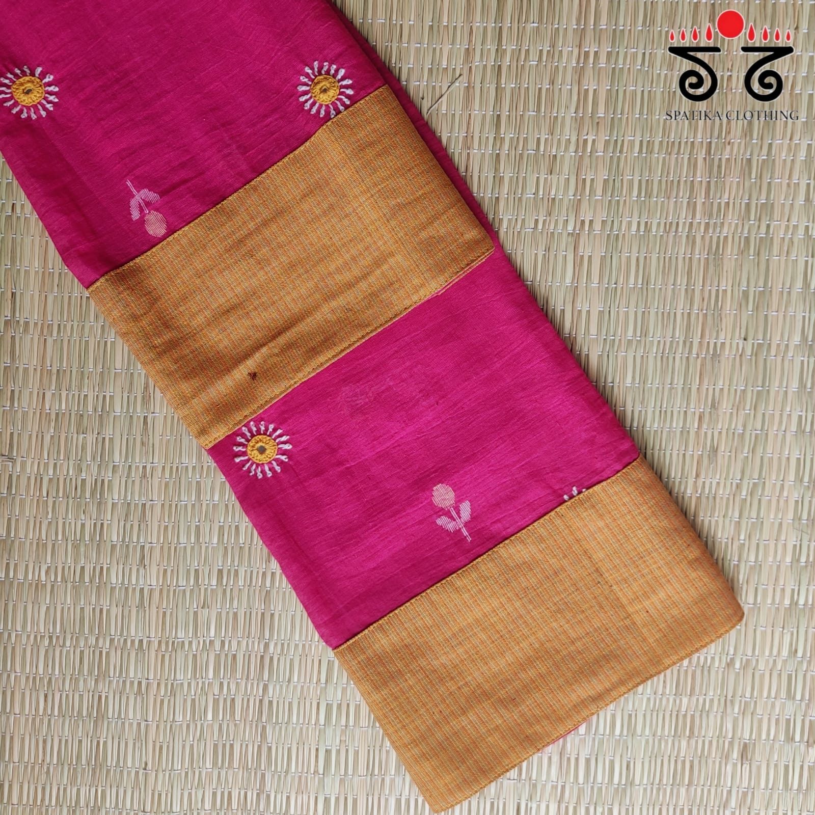 Hand embroidered Jamdhani Blouse Fabric