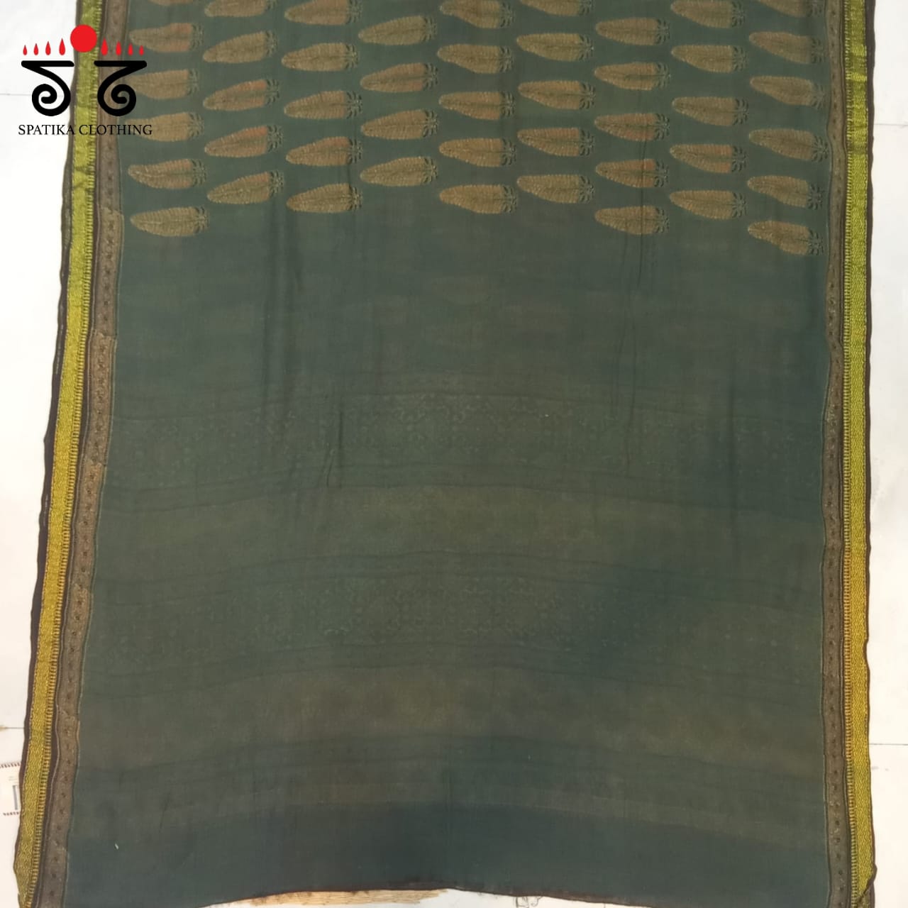 Ajrak Handblock Print on Silk Cotton Saree